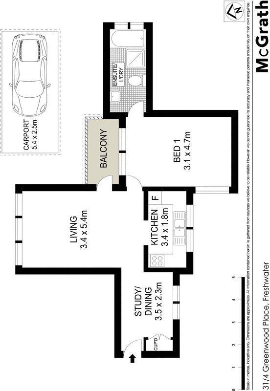 Bright and spacious apartment, elevated setting