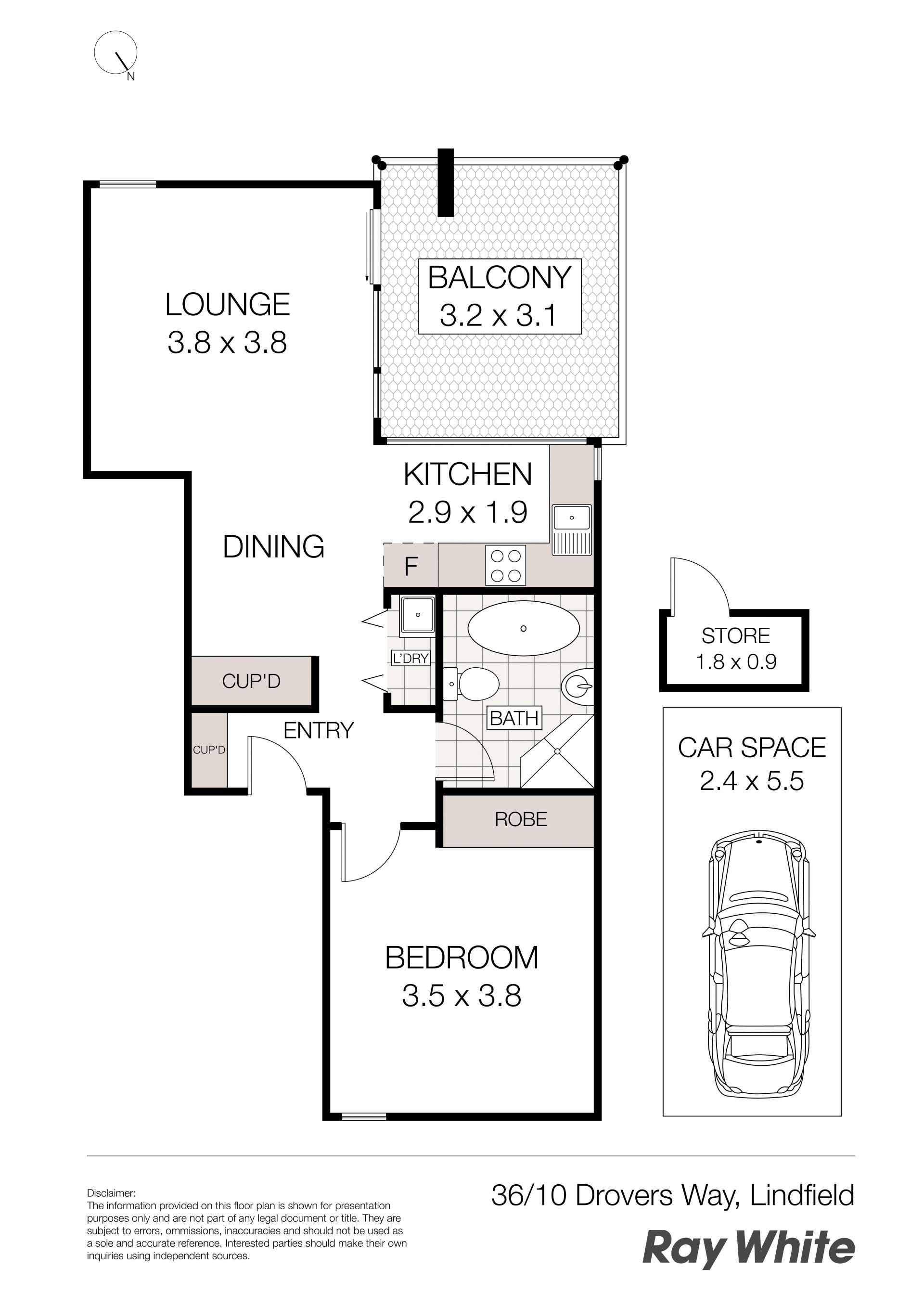 Bright north facing apartment in great location