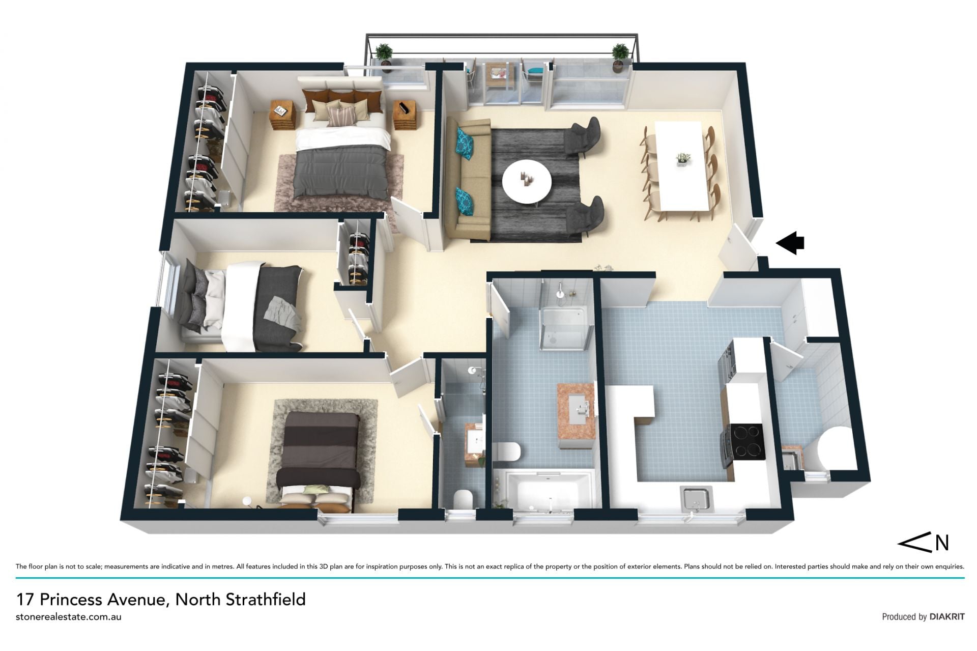 Huge, affordable and centrally located three bedroom apartment in private and quiet boutique block