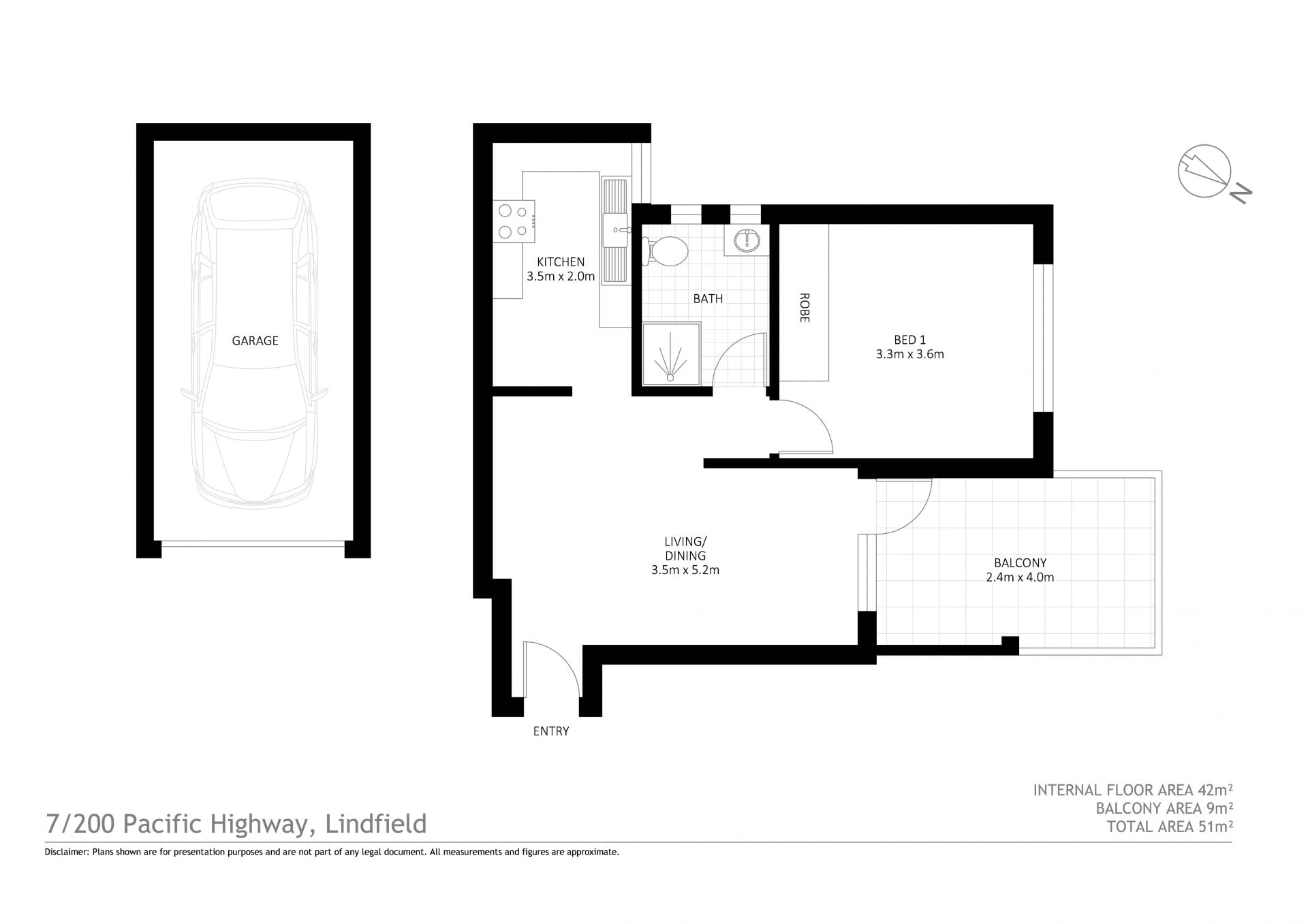 Sunny one bedroom apartment in convenient locale