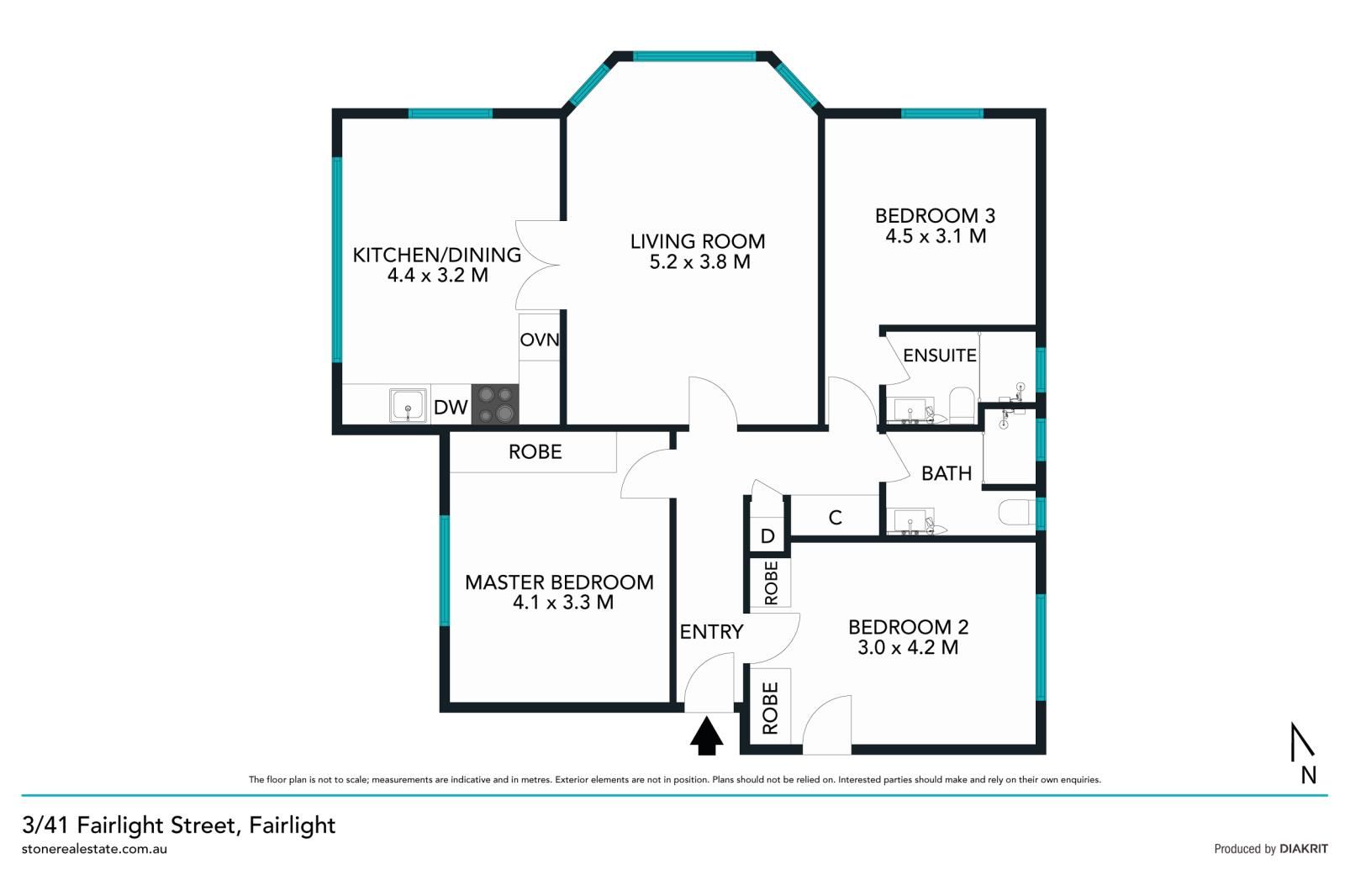 Three bedroom apartment with harbour views