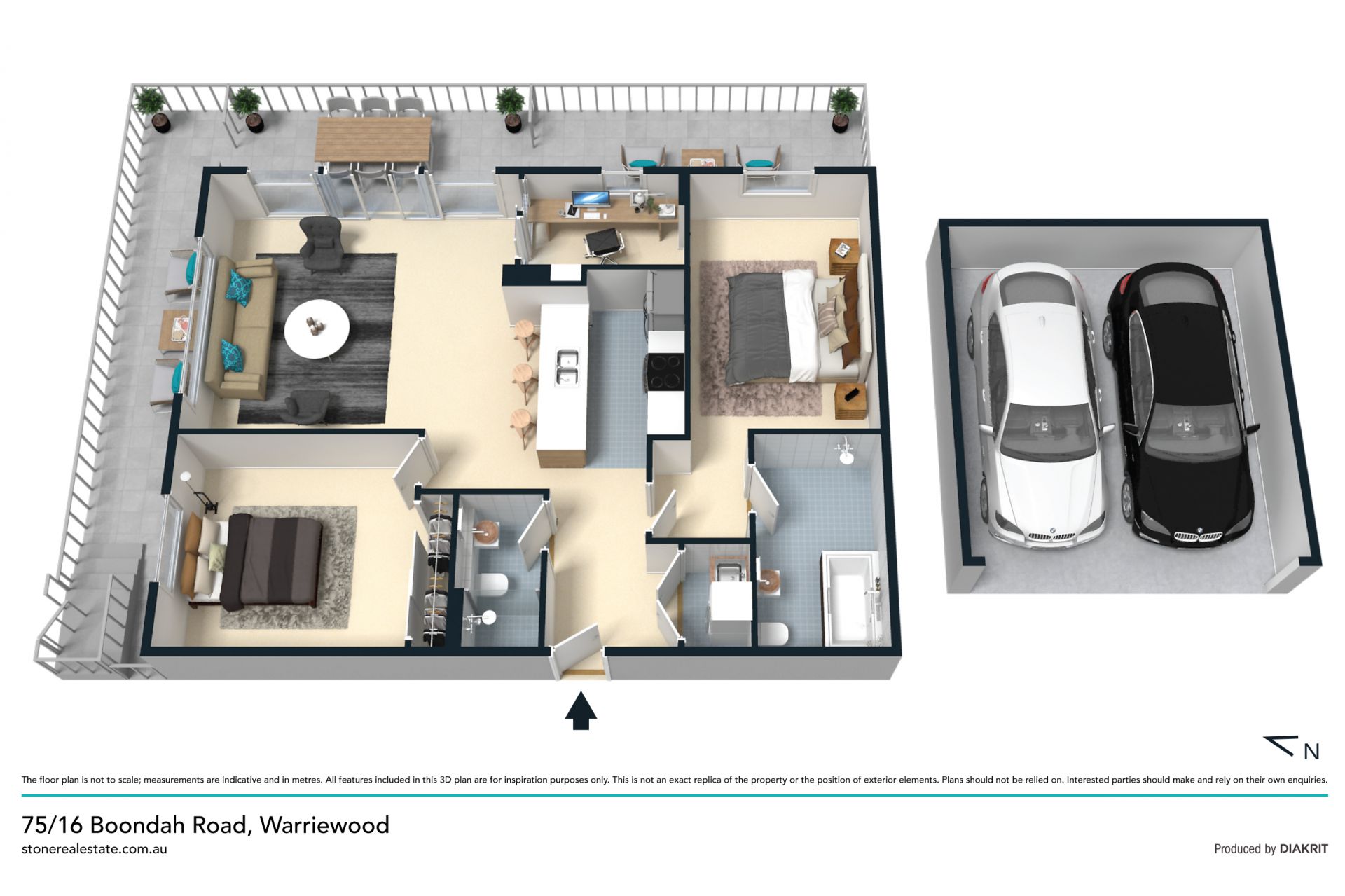 Sunny North-facing courtyard apartment