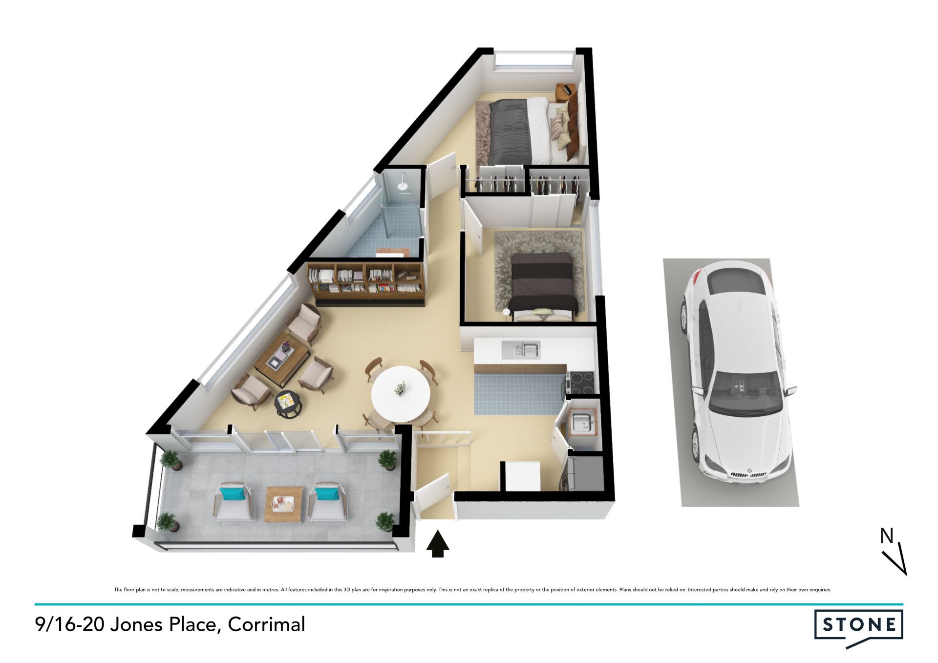 Private north facing apartment with leafy outlook