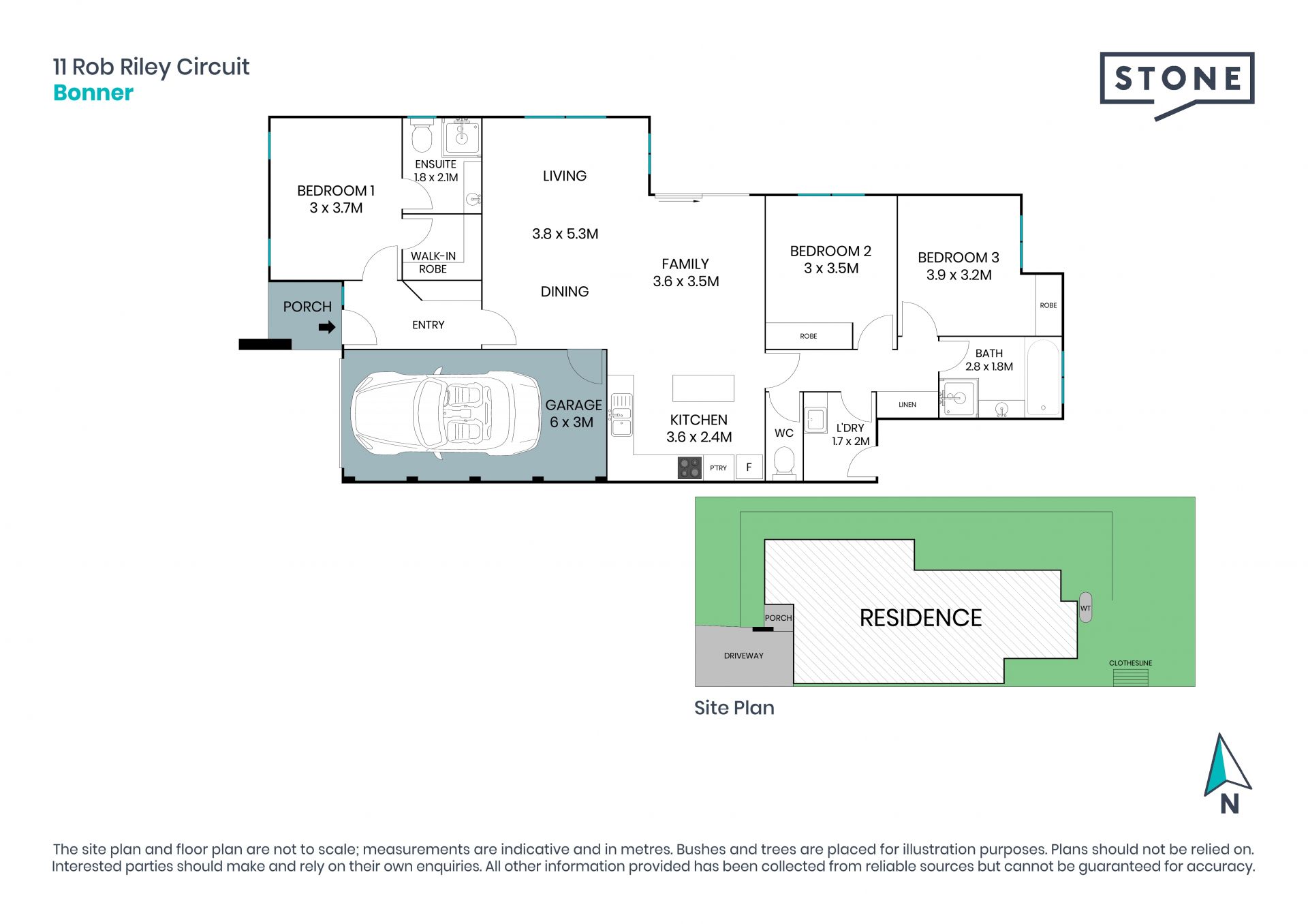 North-facing 3 bedroom home in Bonner