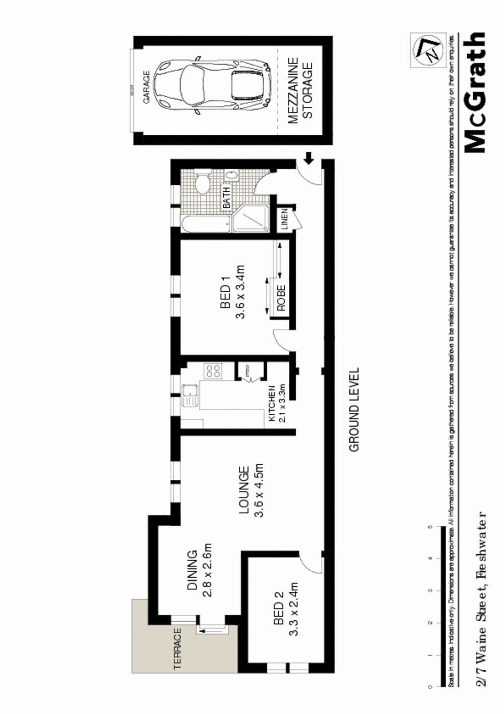 Spacious ground floor apartment with large garage