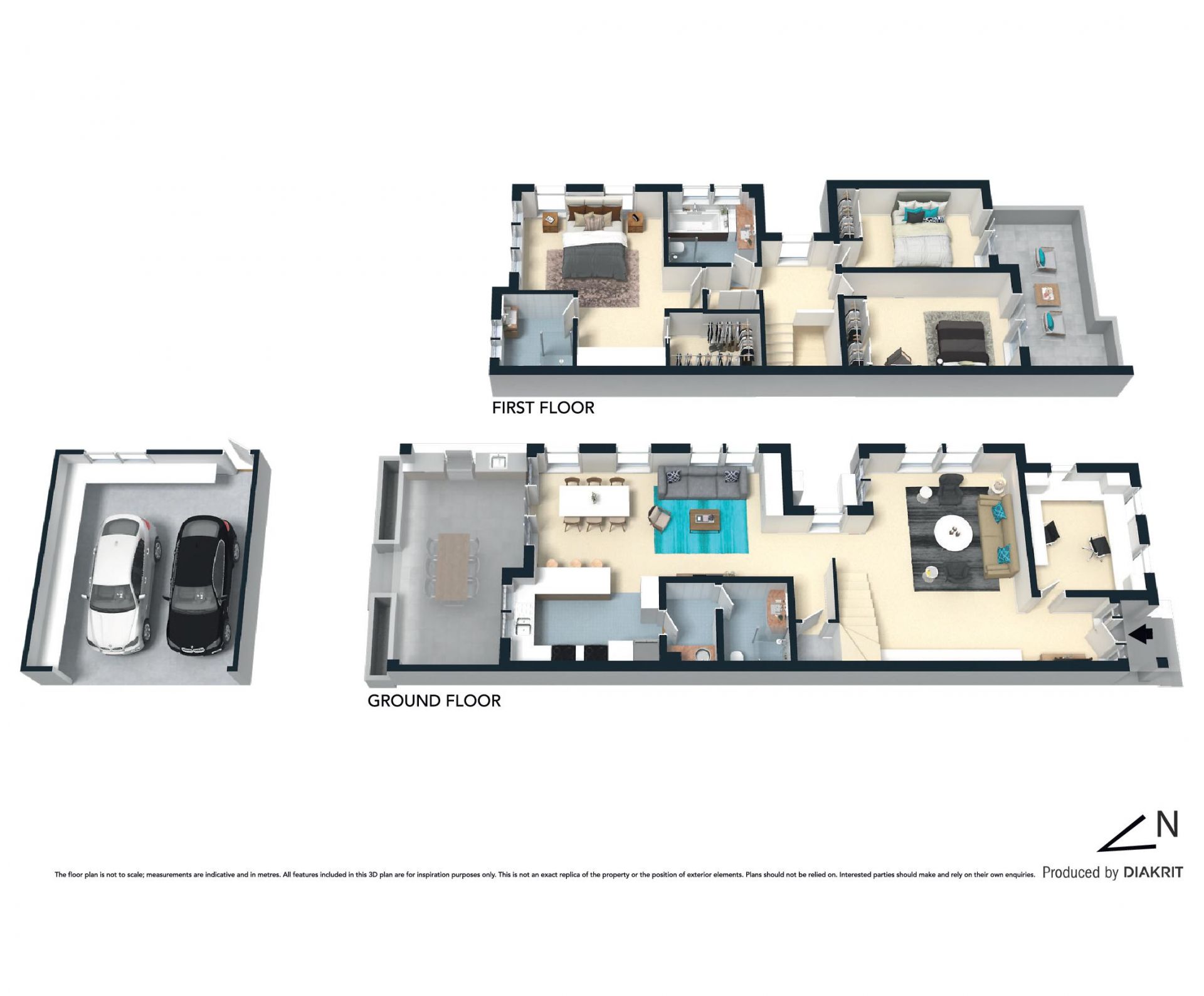 A modern oasis with a stylish two-level design