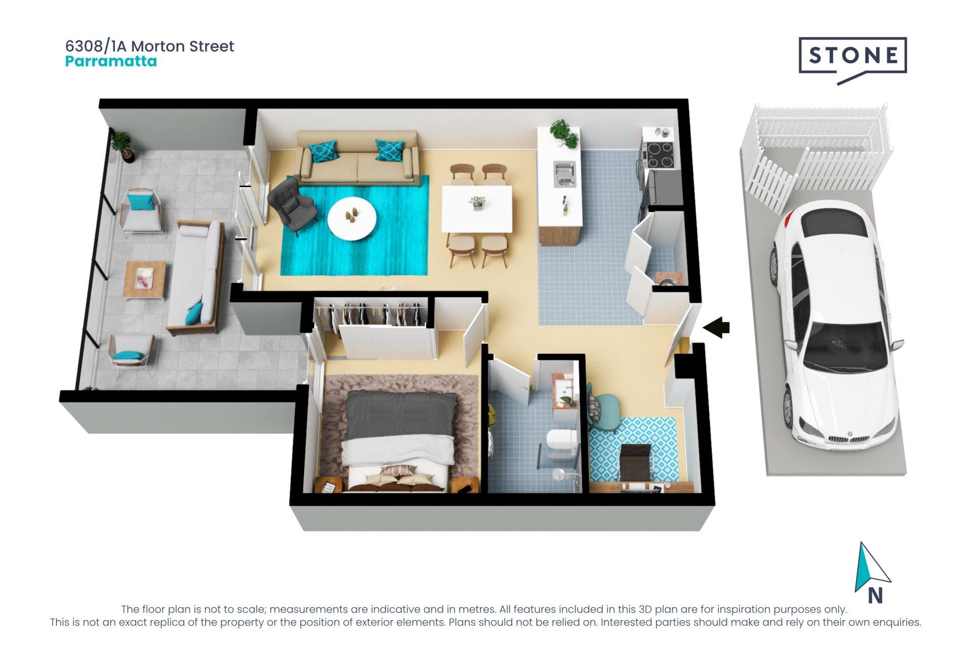 One bedroom PLUS study apartment positioned in Building 6B