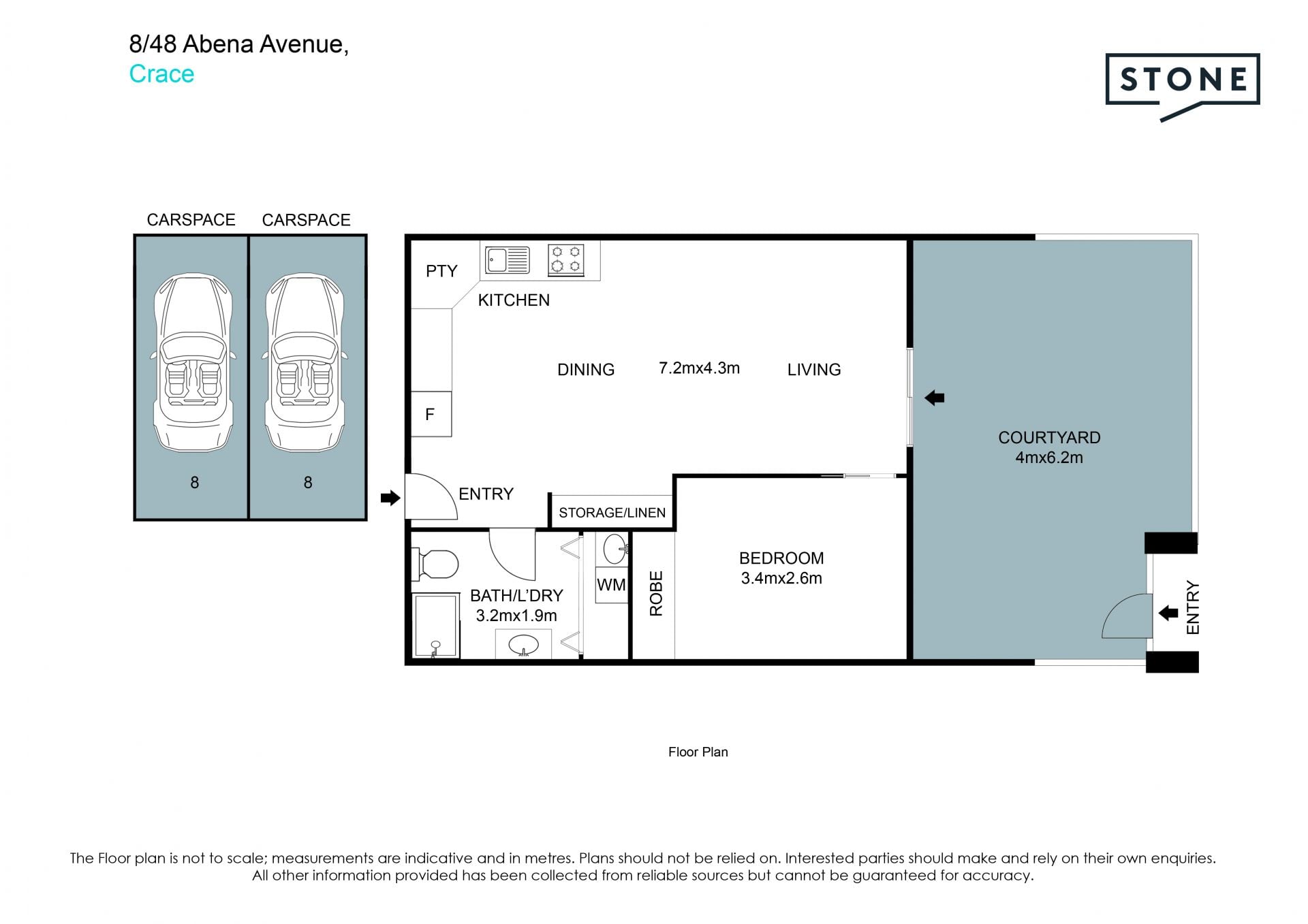Ground floor, single level living with two car spaces and two storage spaces