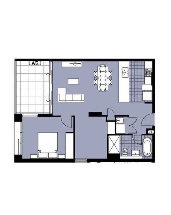 One Bedroom Apartment Plus Study with window can be use as second room