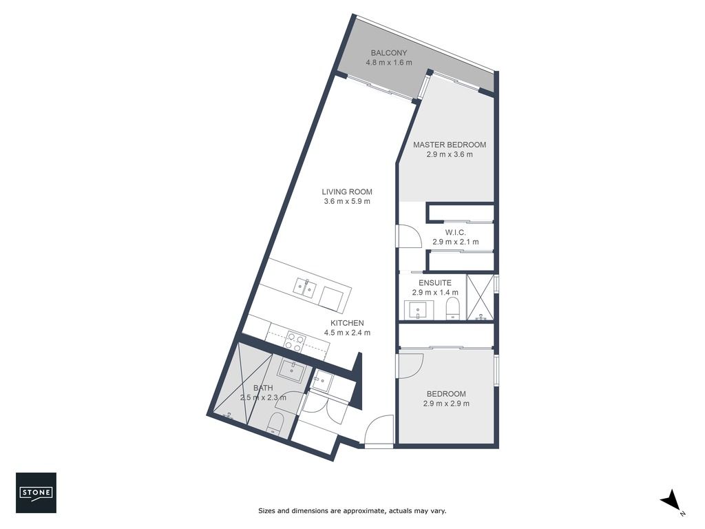 Spacious two bedroom apartment in the Jade building!