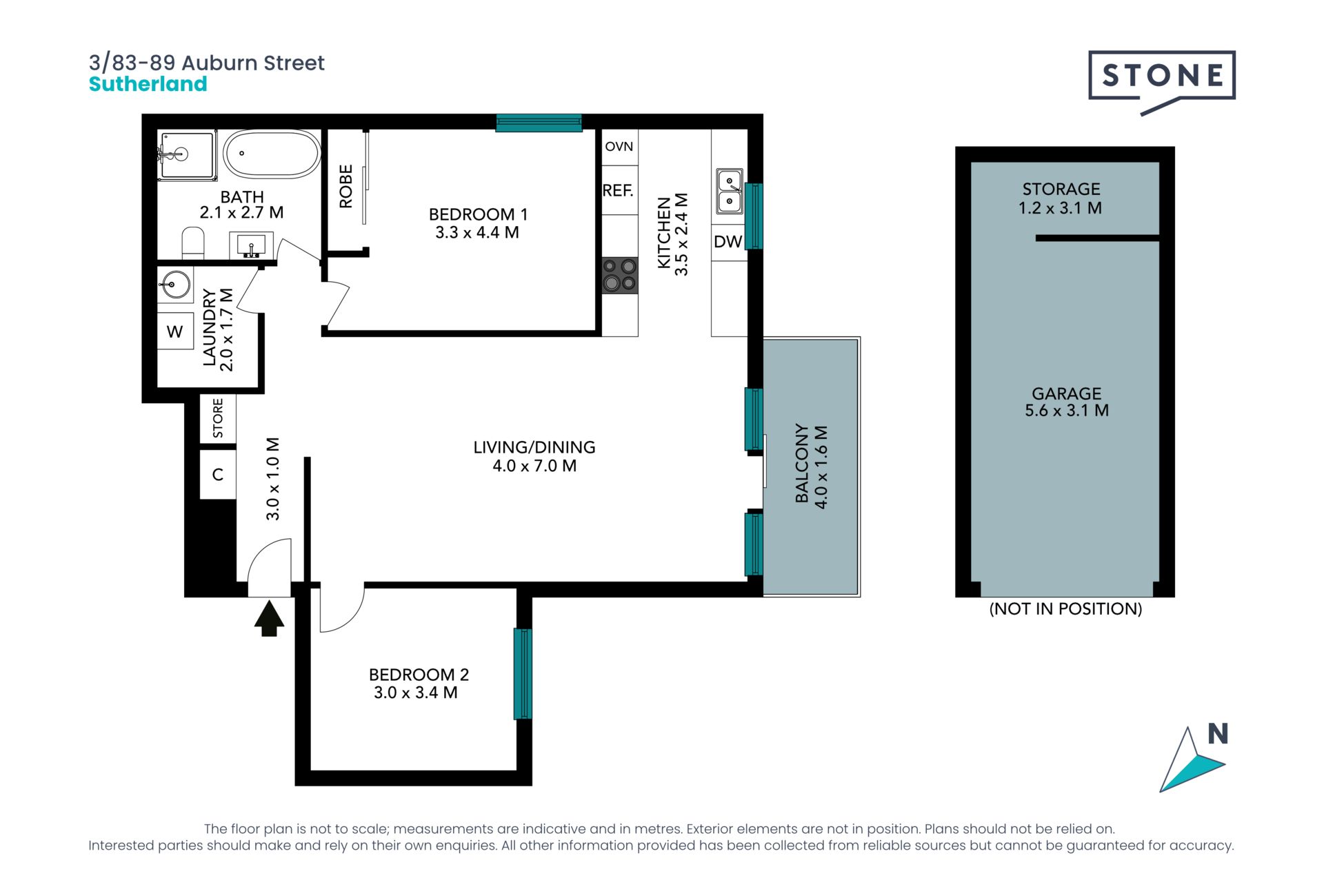 Modern light filled apartment in prime location