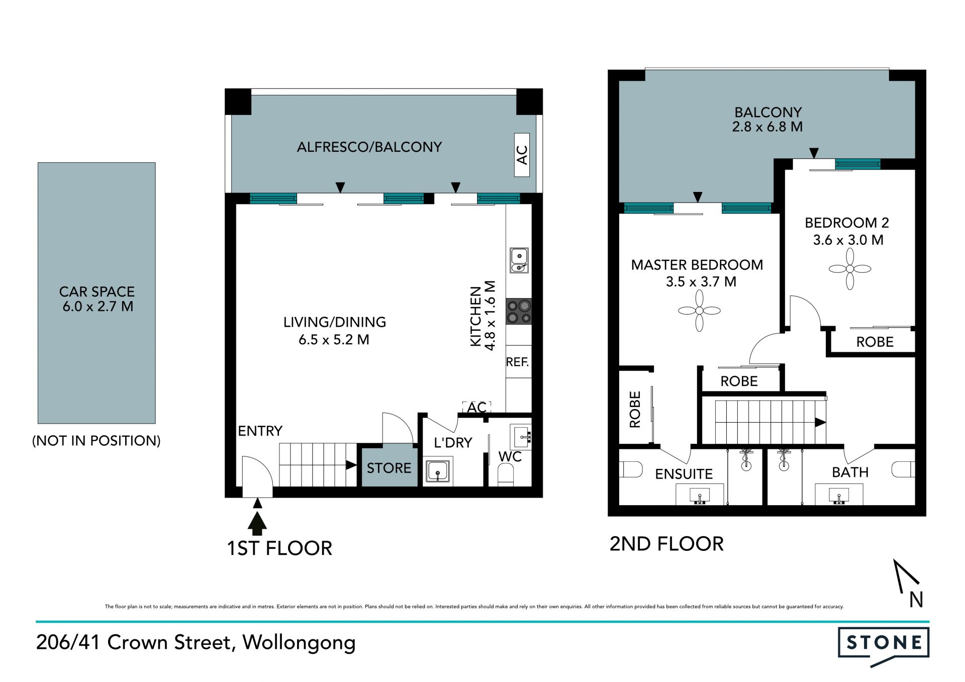 Private dual level apartment in central location