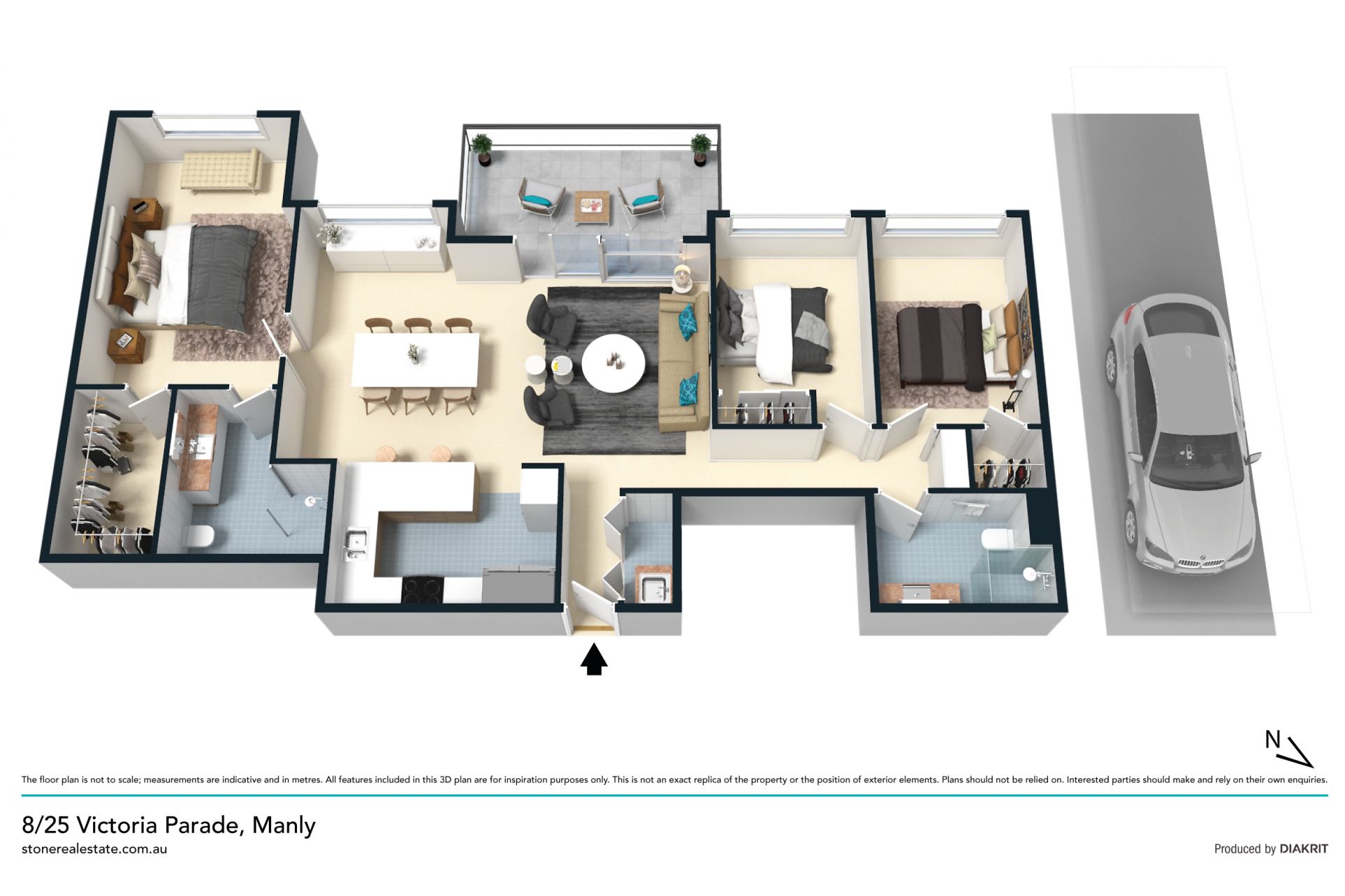 Quiet executive apartment meters to Manly Beach & Ferry