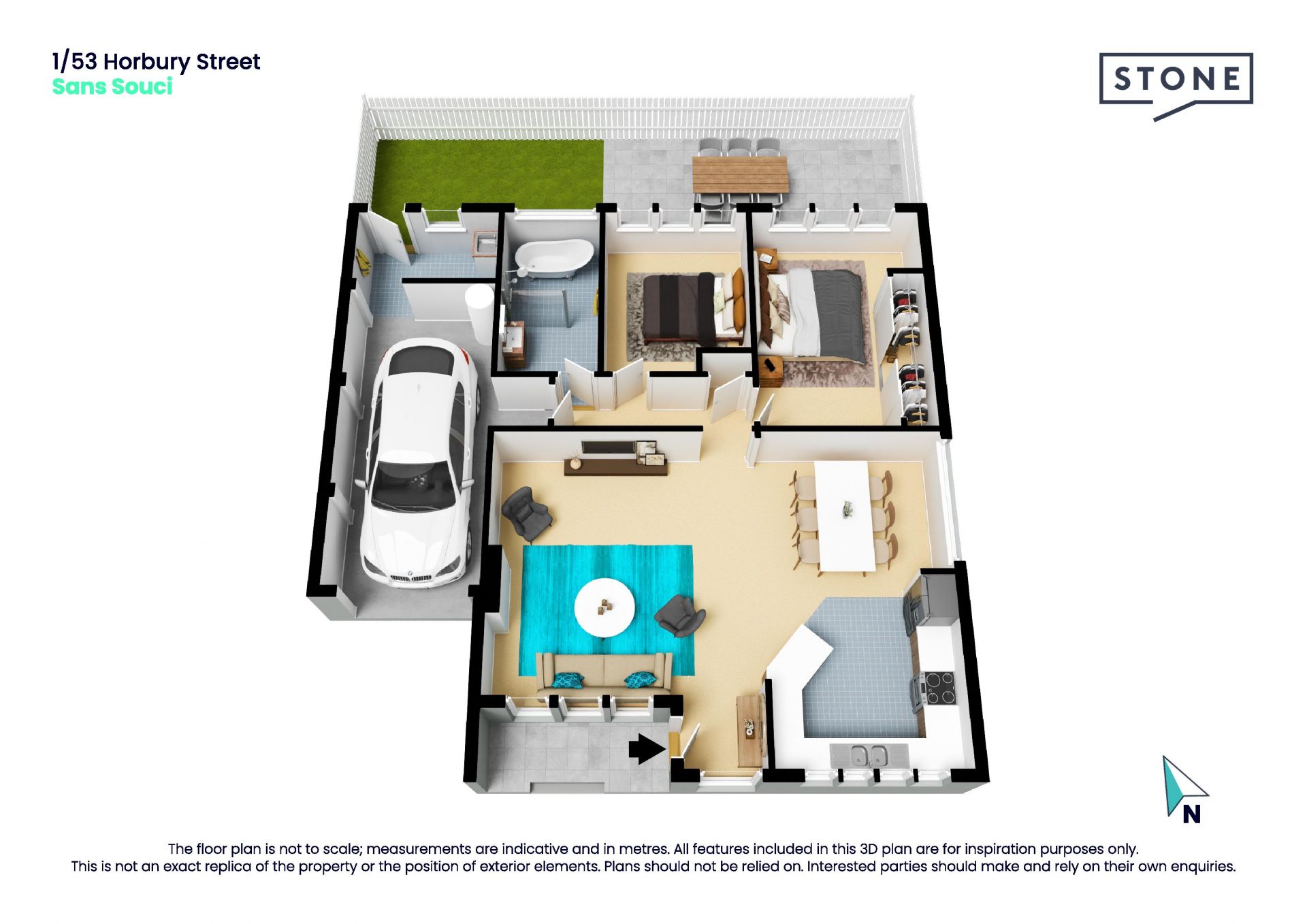 Modern two-bed villa in beachside pocket