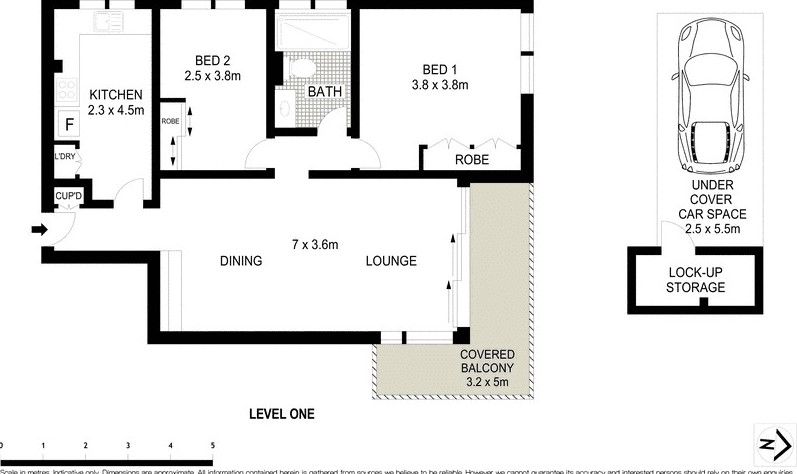 Light filled two bedroom apartment