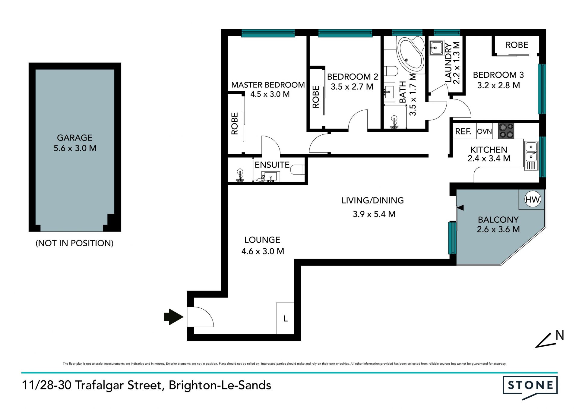 Fresh and bright 3-bedder just two blocks from the beach