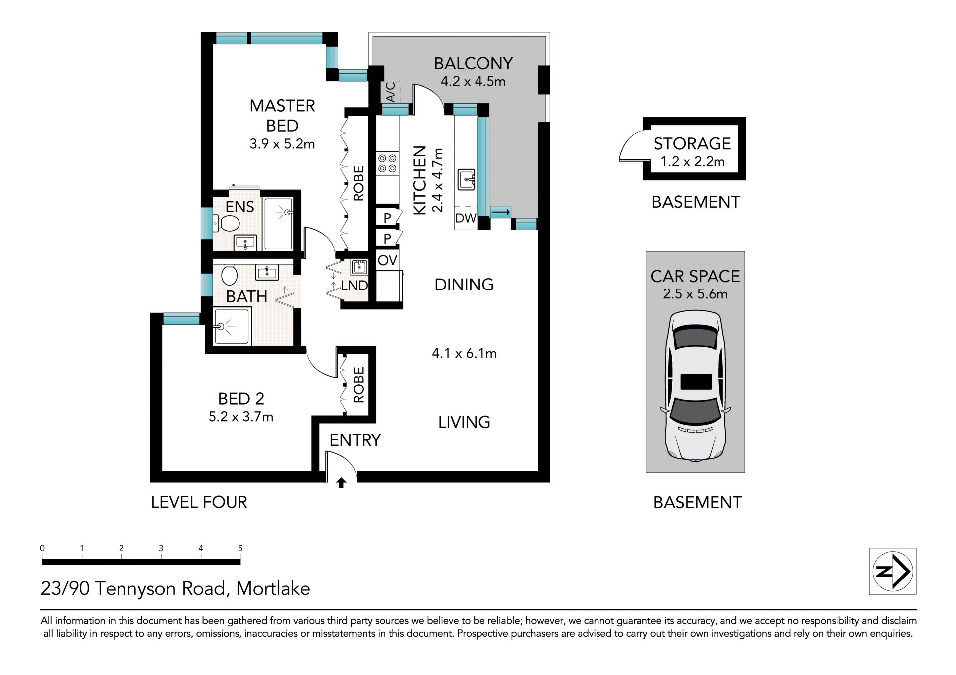 Luxurious Two Bedroom Top Floor Apartment
(Access via Hilly Street)