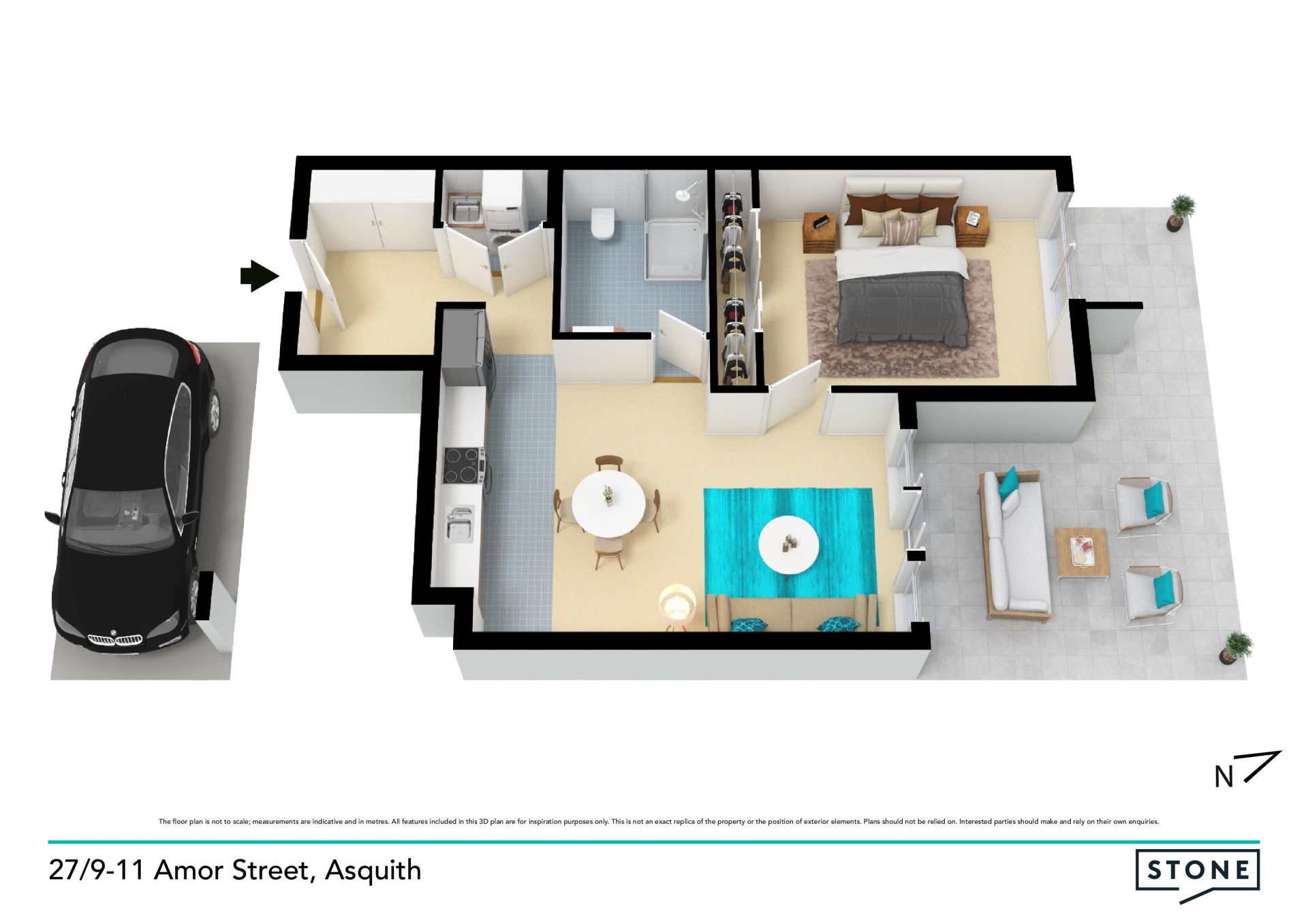 Unique oversized one bedroom apartment