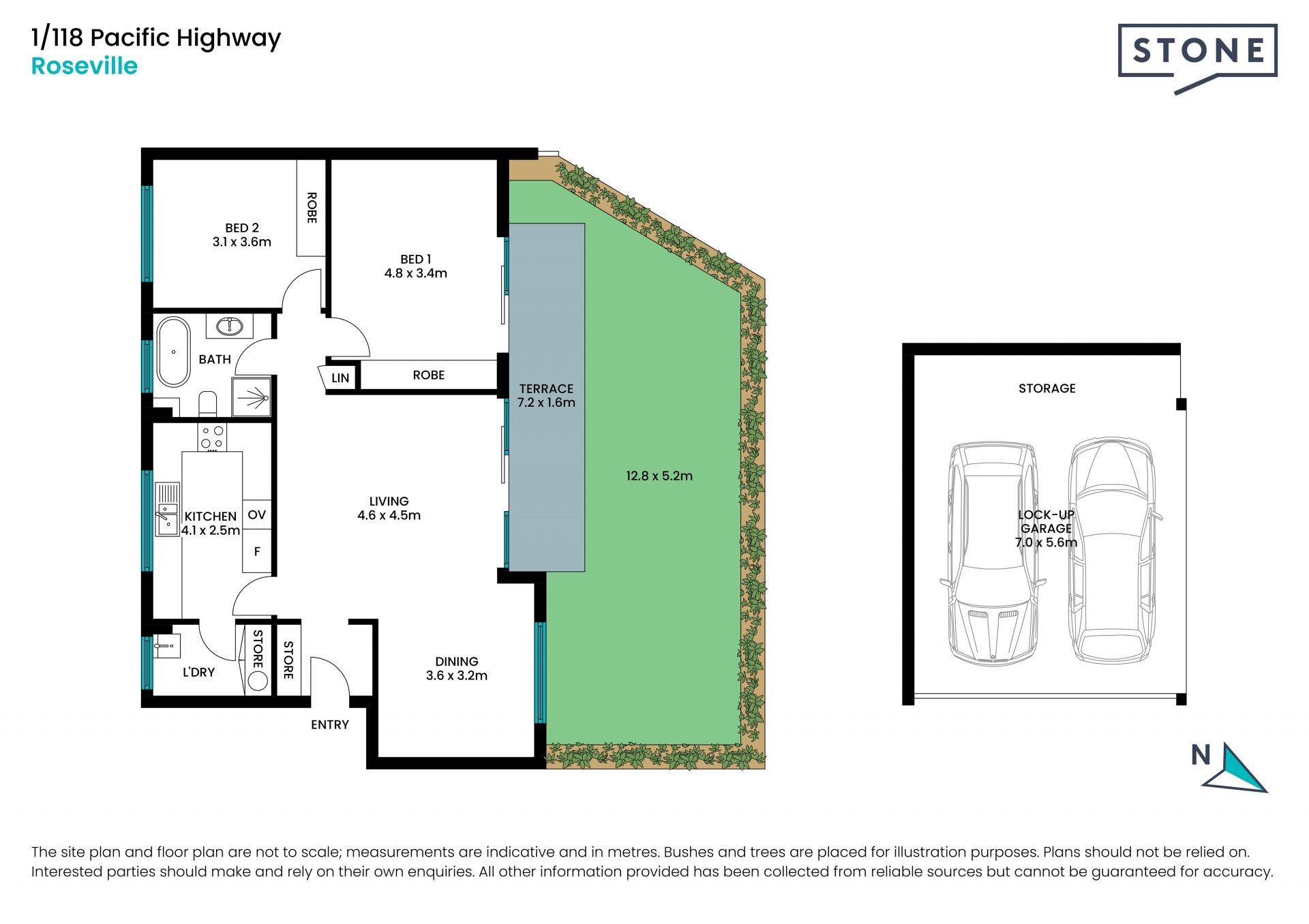 North-facing oasis with private garden