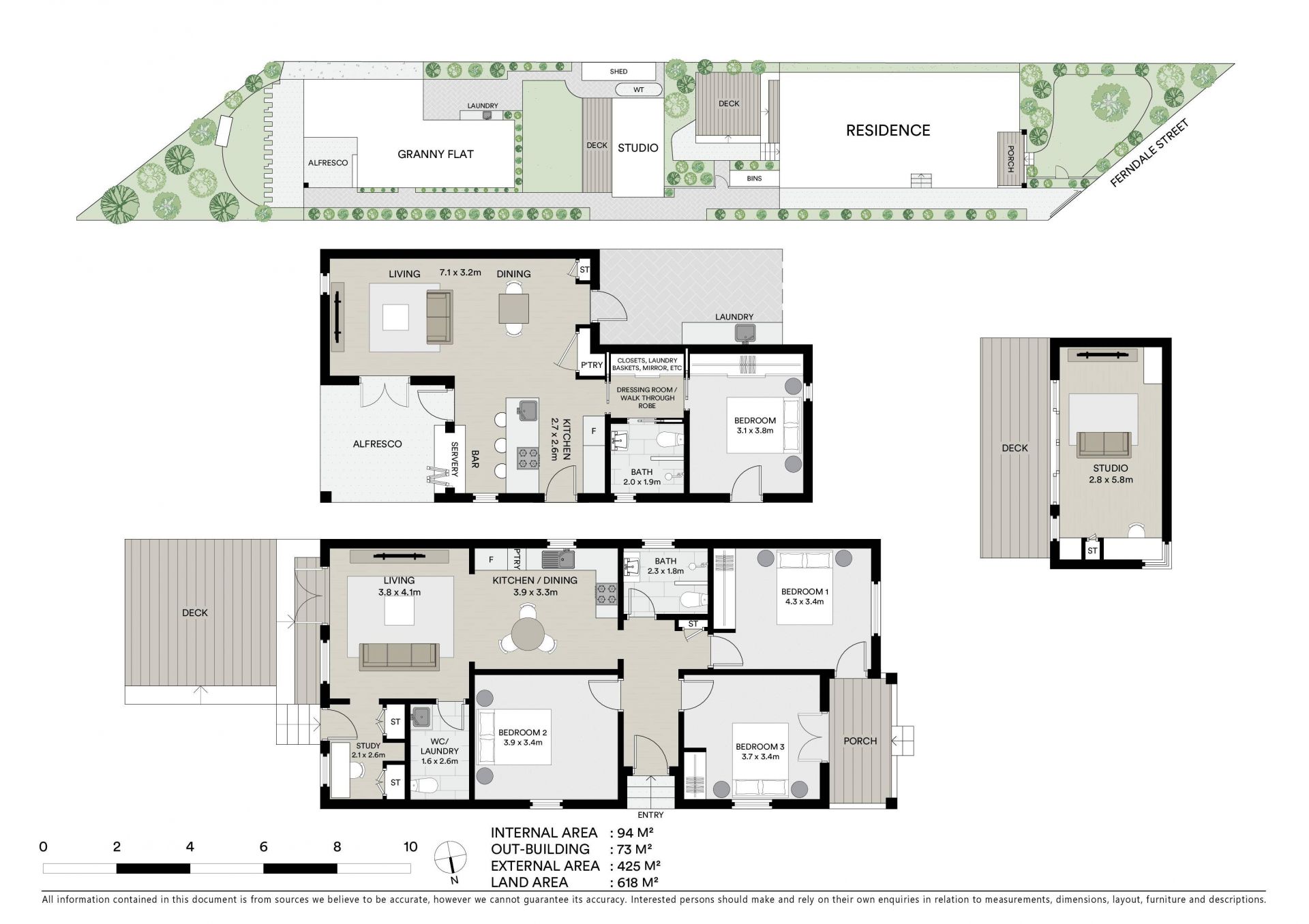 Two homes plus studio on 615m2 block