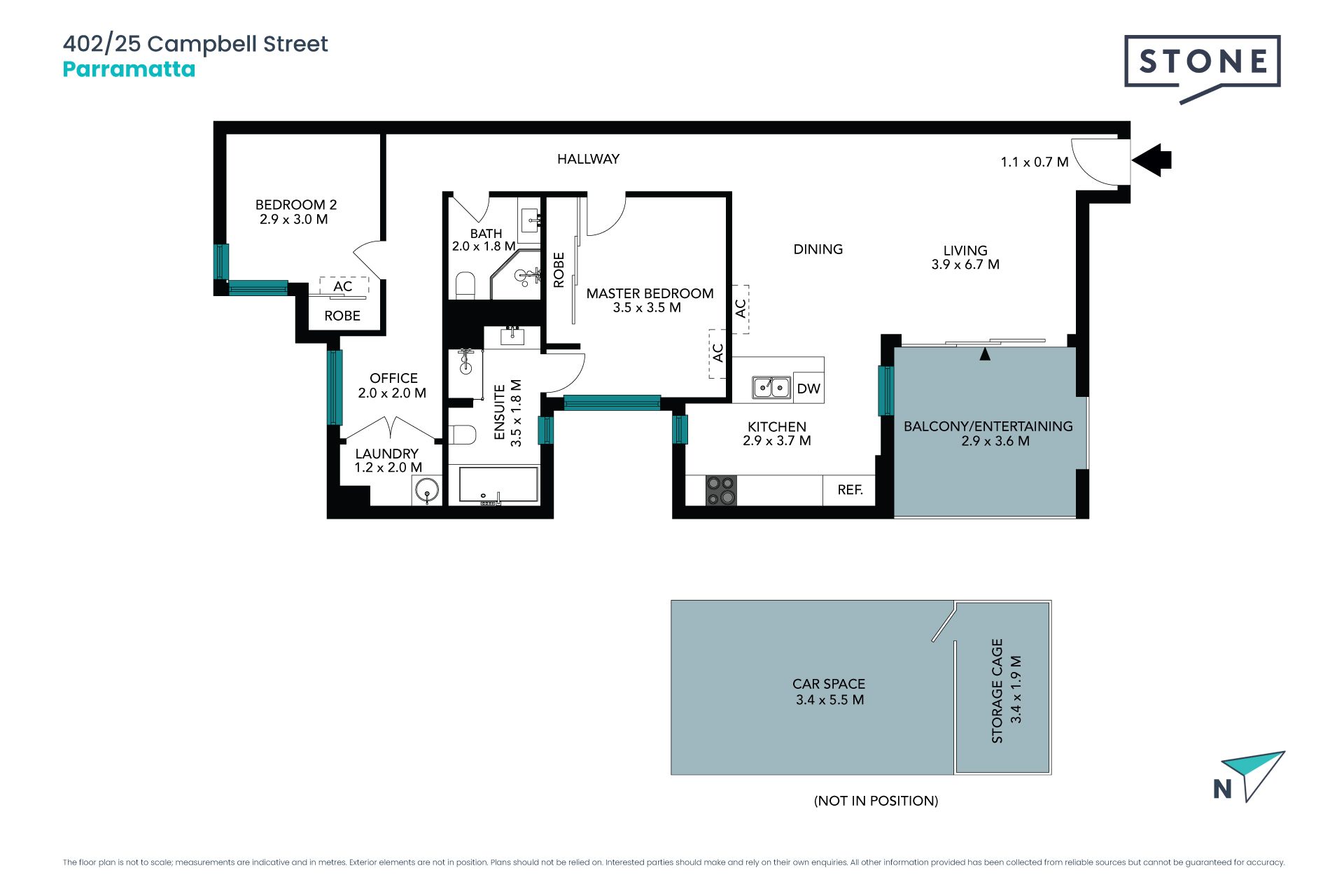 Two Bedroom + Study Apartment in the Heart of the CBD