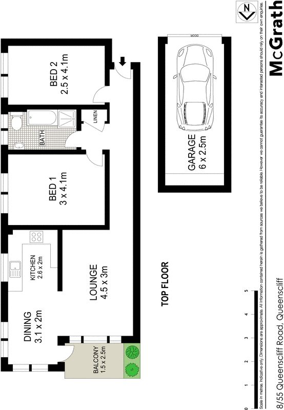 North facing top floor apartment by the ocean