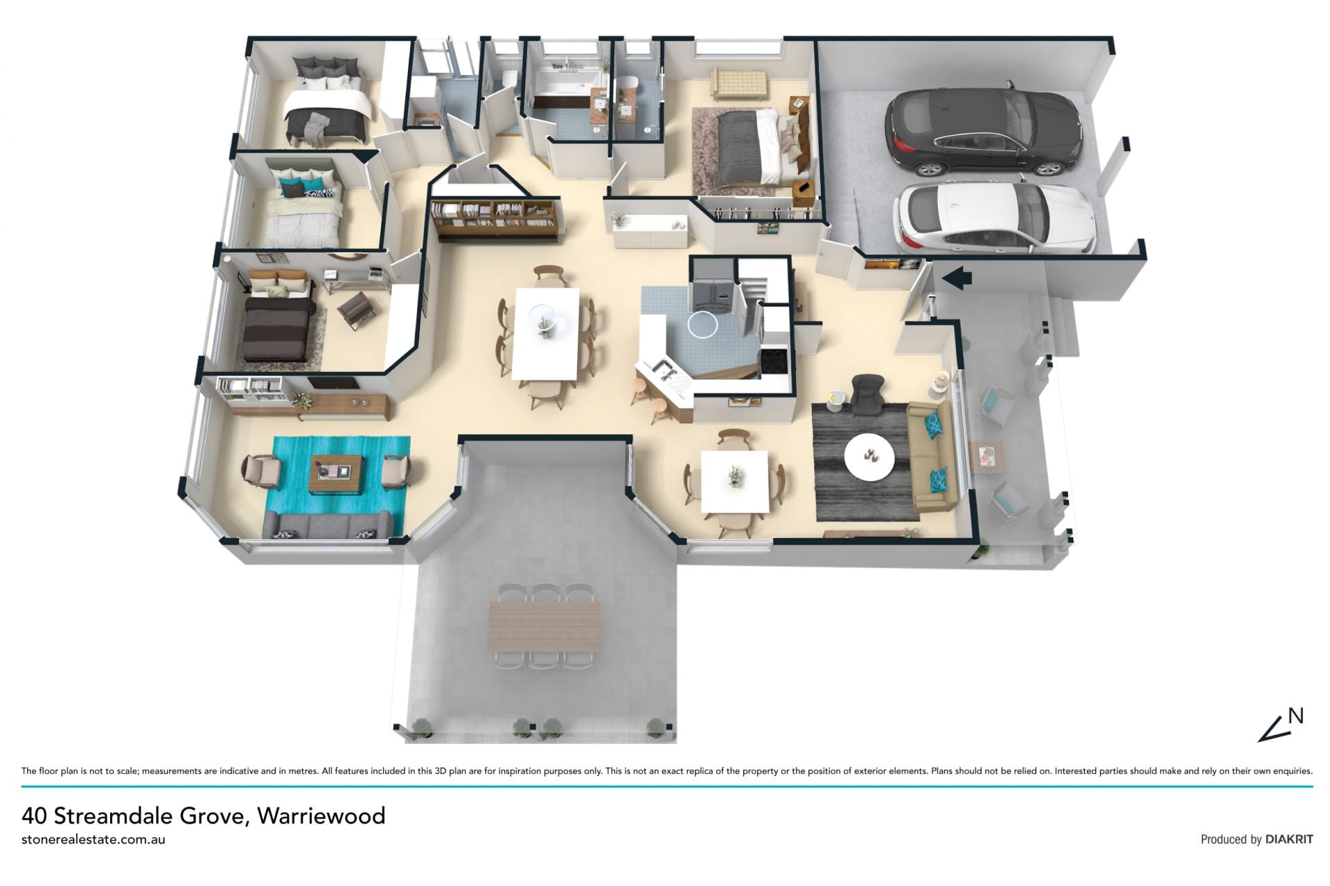 Single level entertainer in quiet cul-de-sac