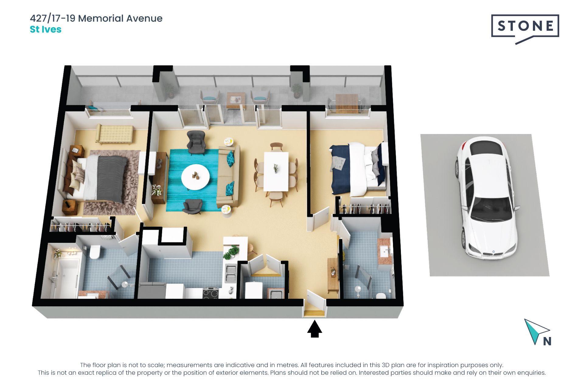 Immaculate oversized apartment with leafy aspect