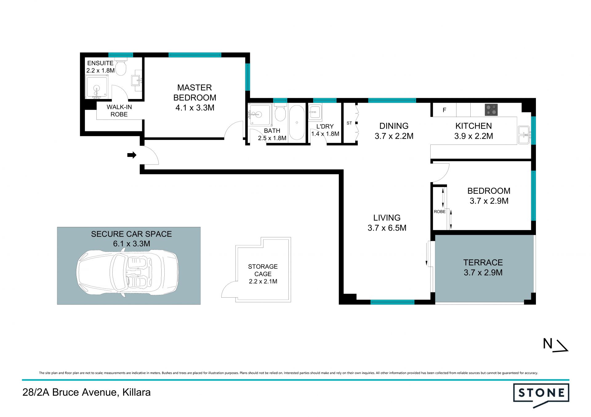 Spacious modern security apartment walk to rail