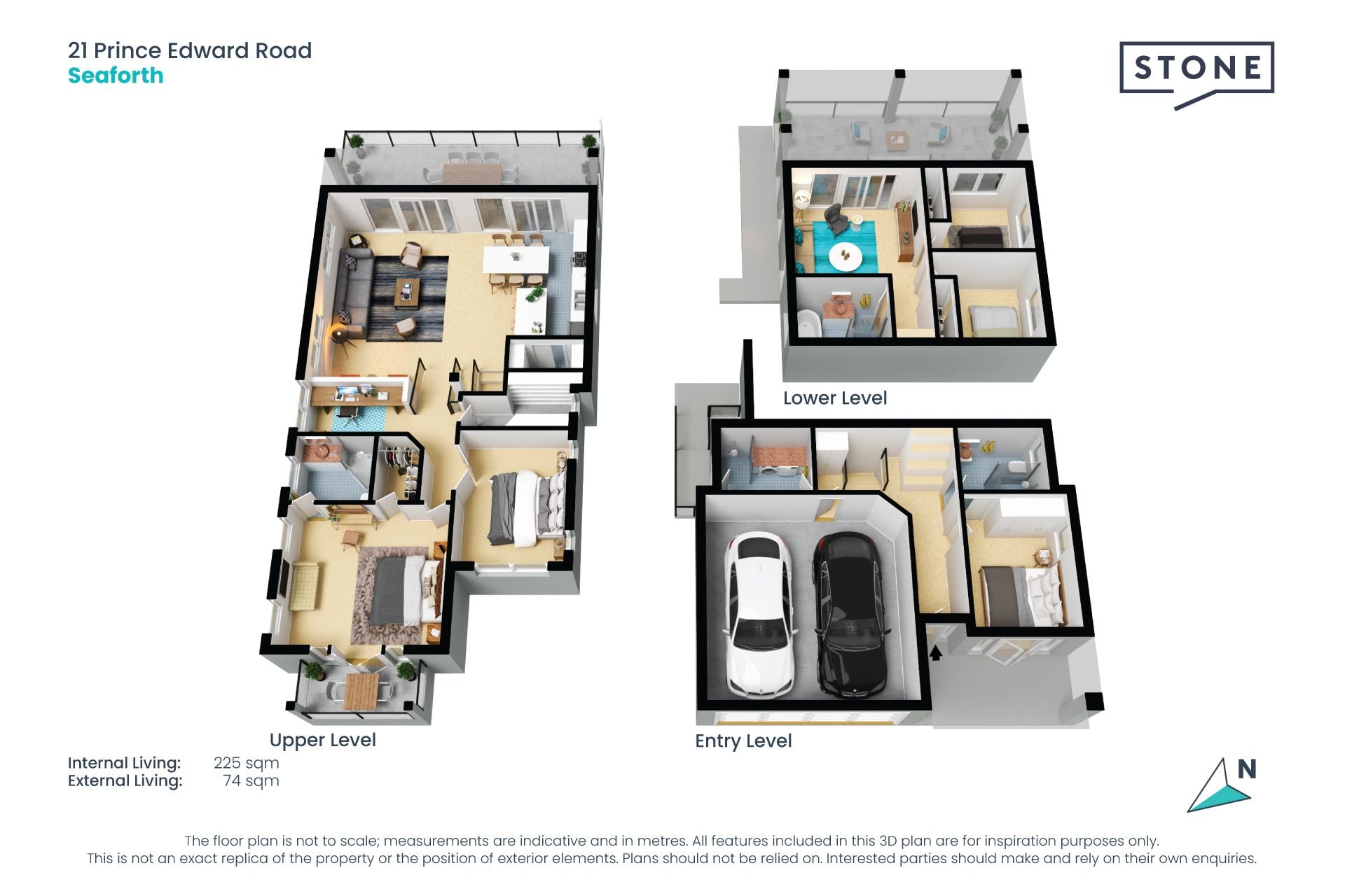 Coastal-style family entertainer in lifestyle location