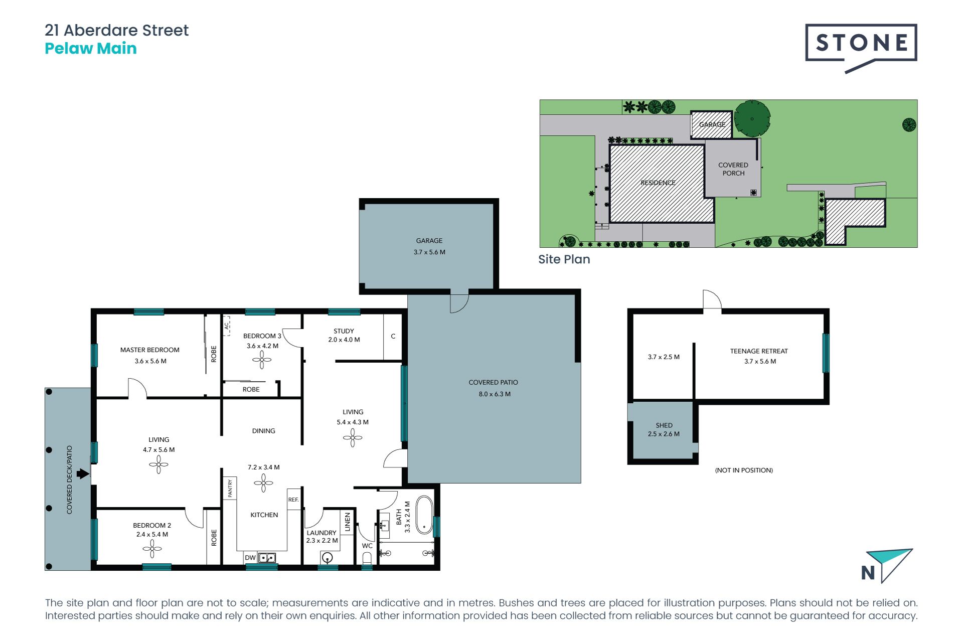 3 Bedrooms with study plus teenage retreat on 1012sqm