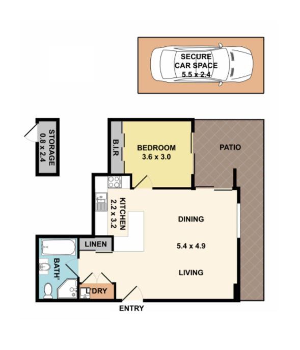 Modern one bedroom apartment