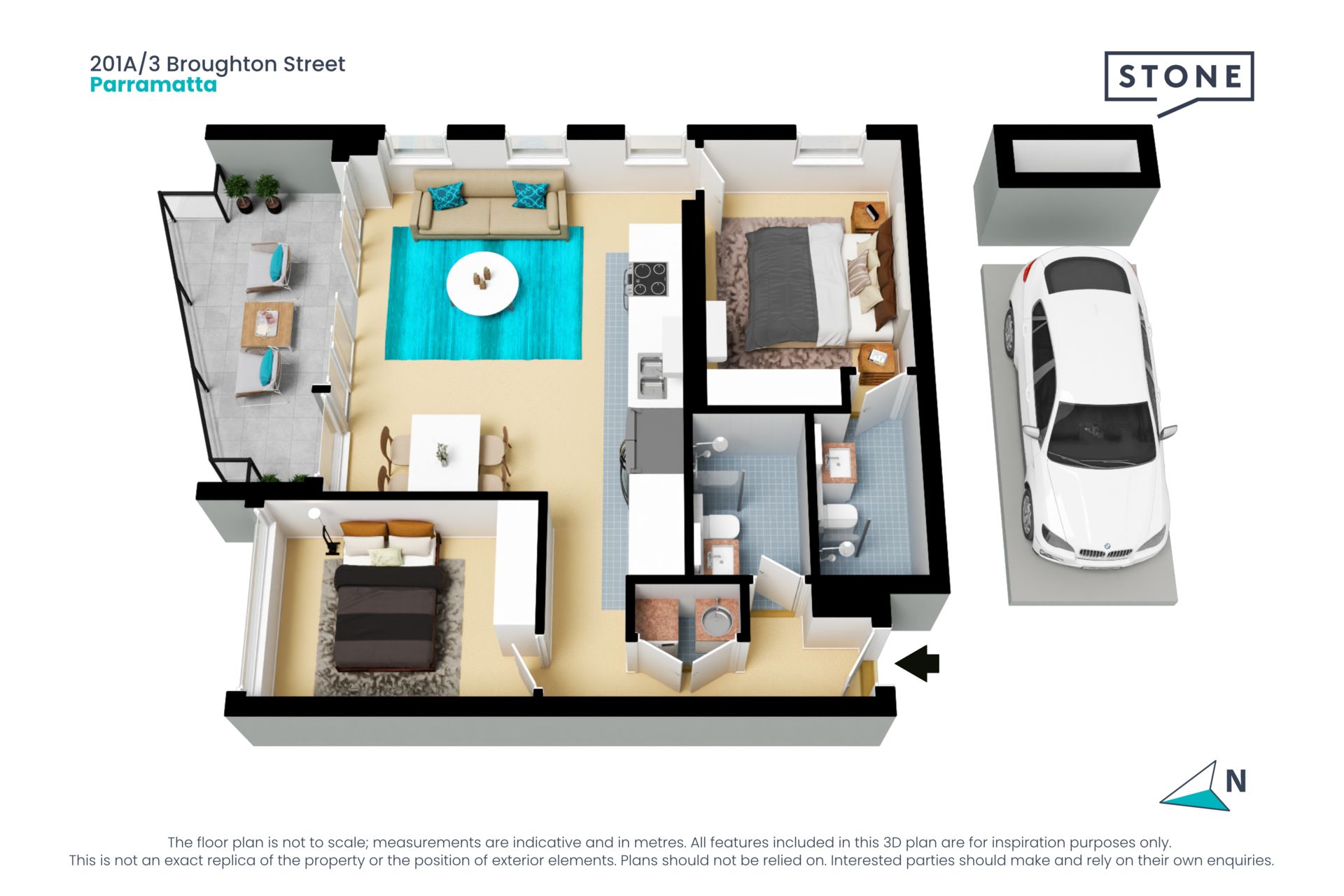 North Facing, Light-filled Two Bedroom Apartment