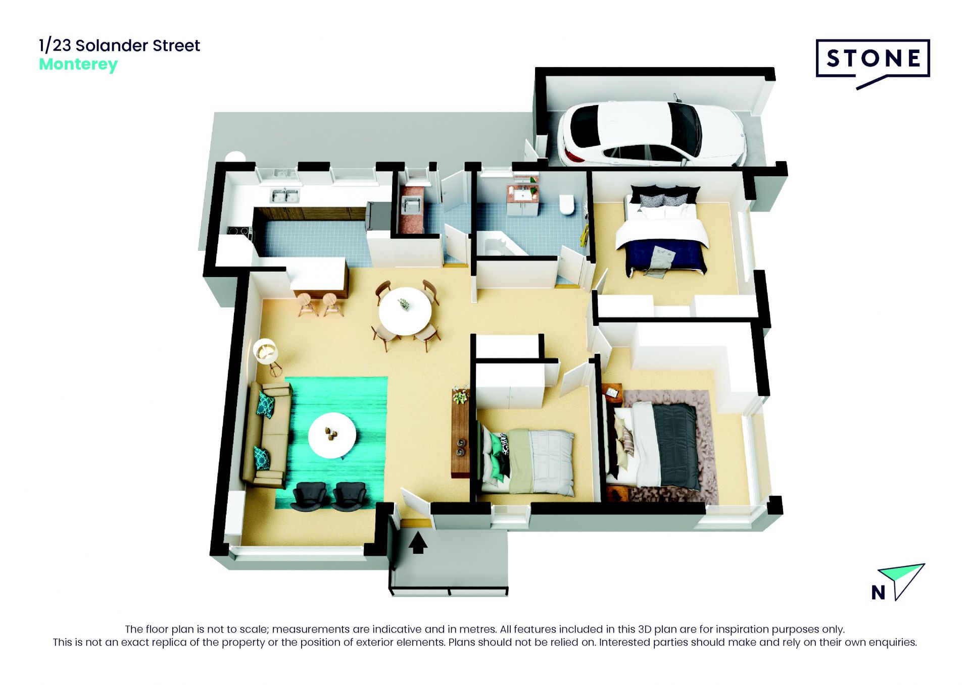Light filled front villa with no common walls