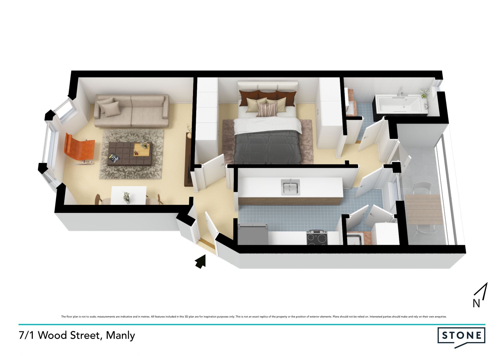 Art deco apartment with harbour view and footsteps to Manly