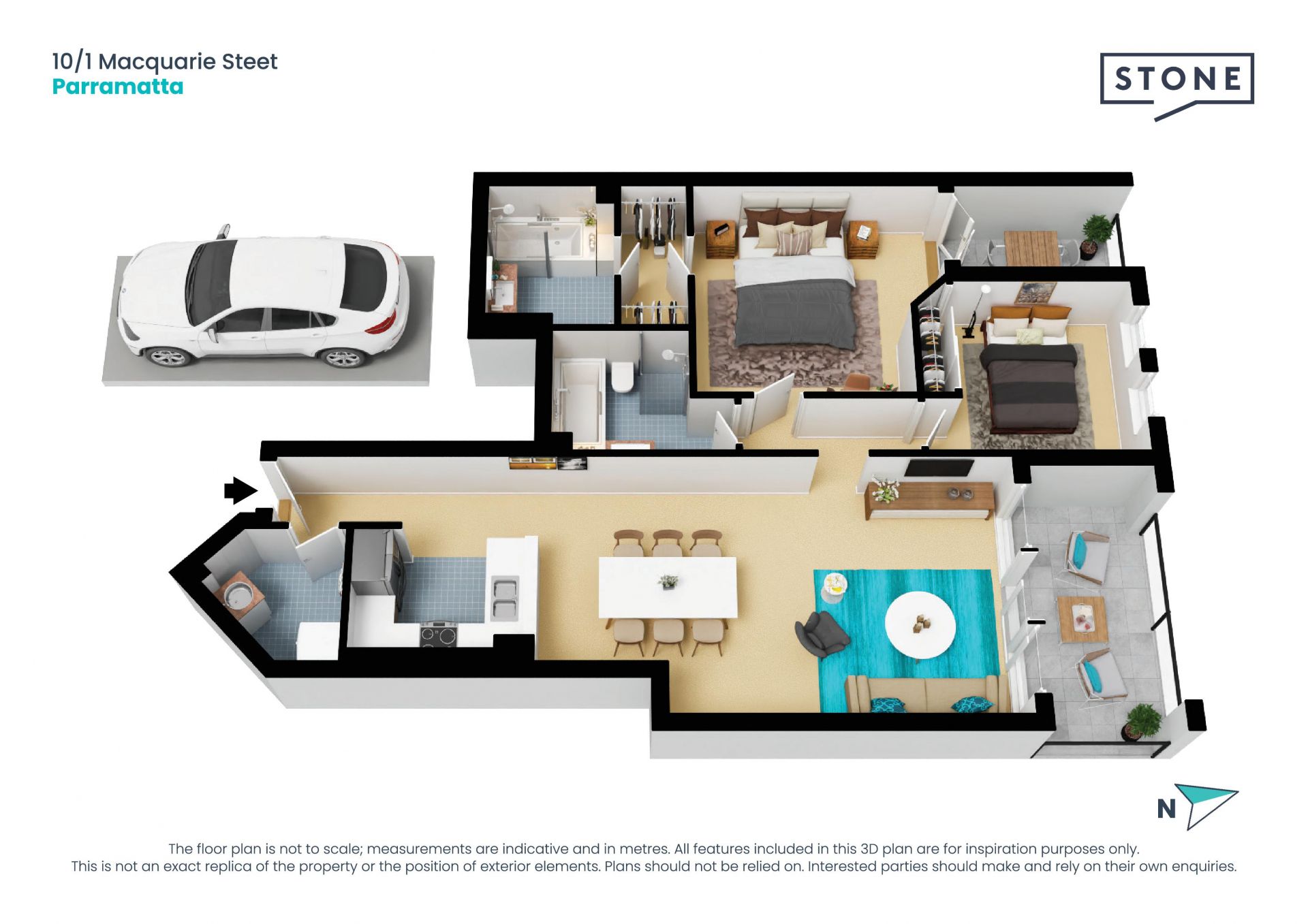 Stylish interiors in fantastic location