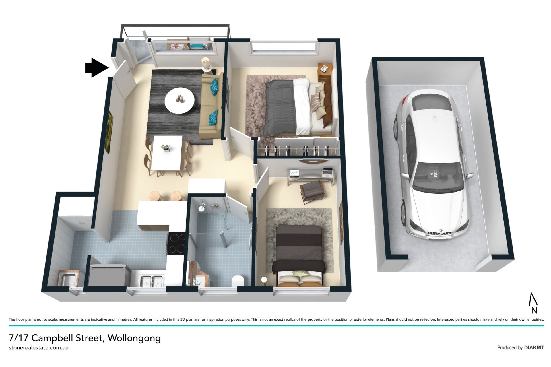 Top floor apartment an easy stroll to the beach
