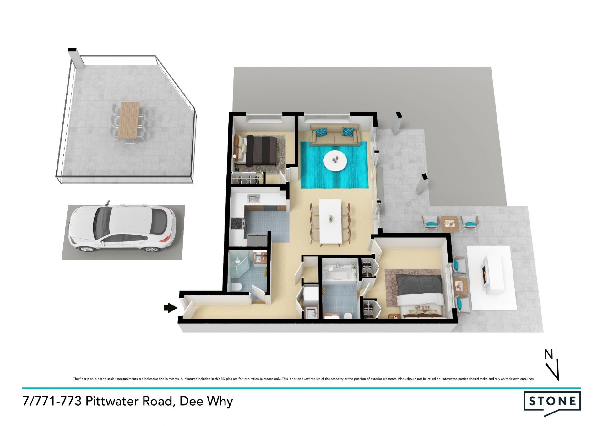 Whisper quiet garden apartment set at the rear of the building