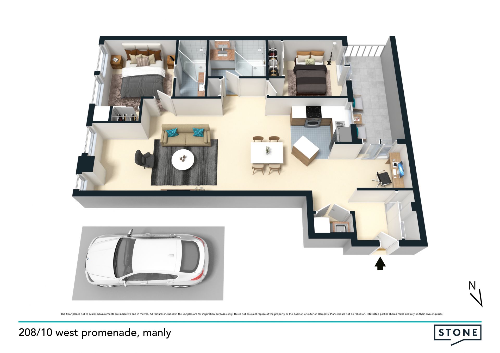 Generous sized apartment with private courtyard in the heart of Manly
