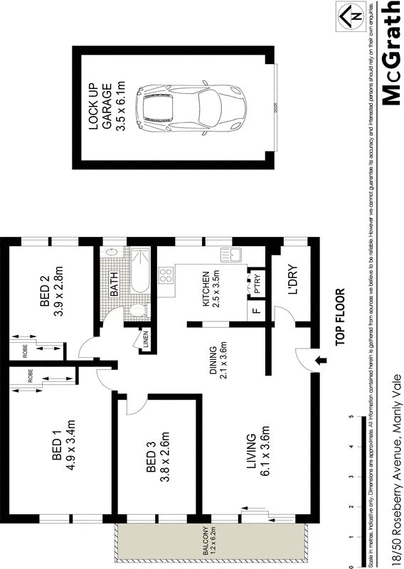 Generous and light filled top floor renovated apartment