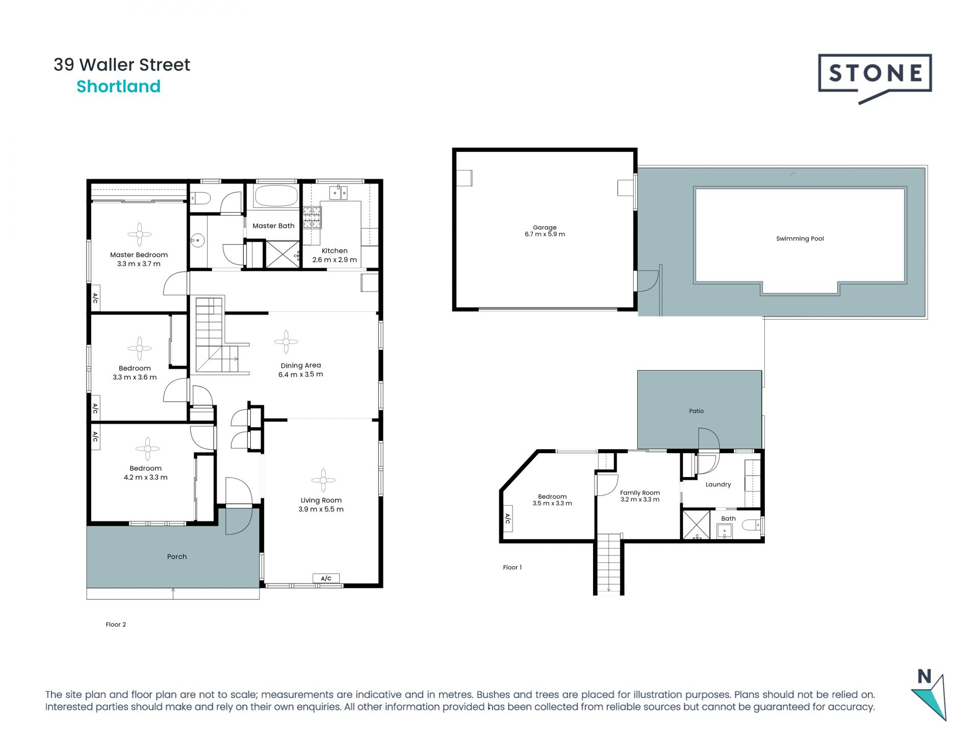 Family-size space plus pool and bush backdrop