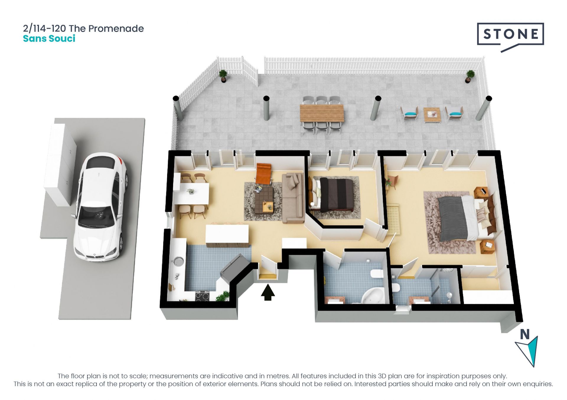 Single level private abode with spacious courtyard
