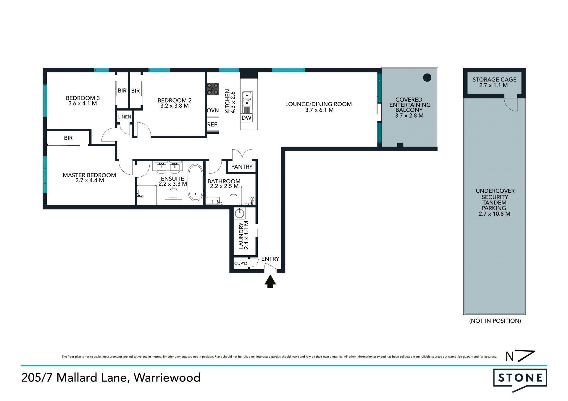 Stylish 3-bedroom apartment with North-Easterly aspect