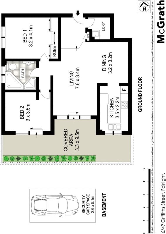 Spacious garden apartment with entertainers' patio
