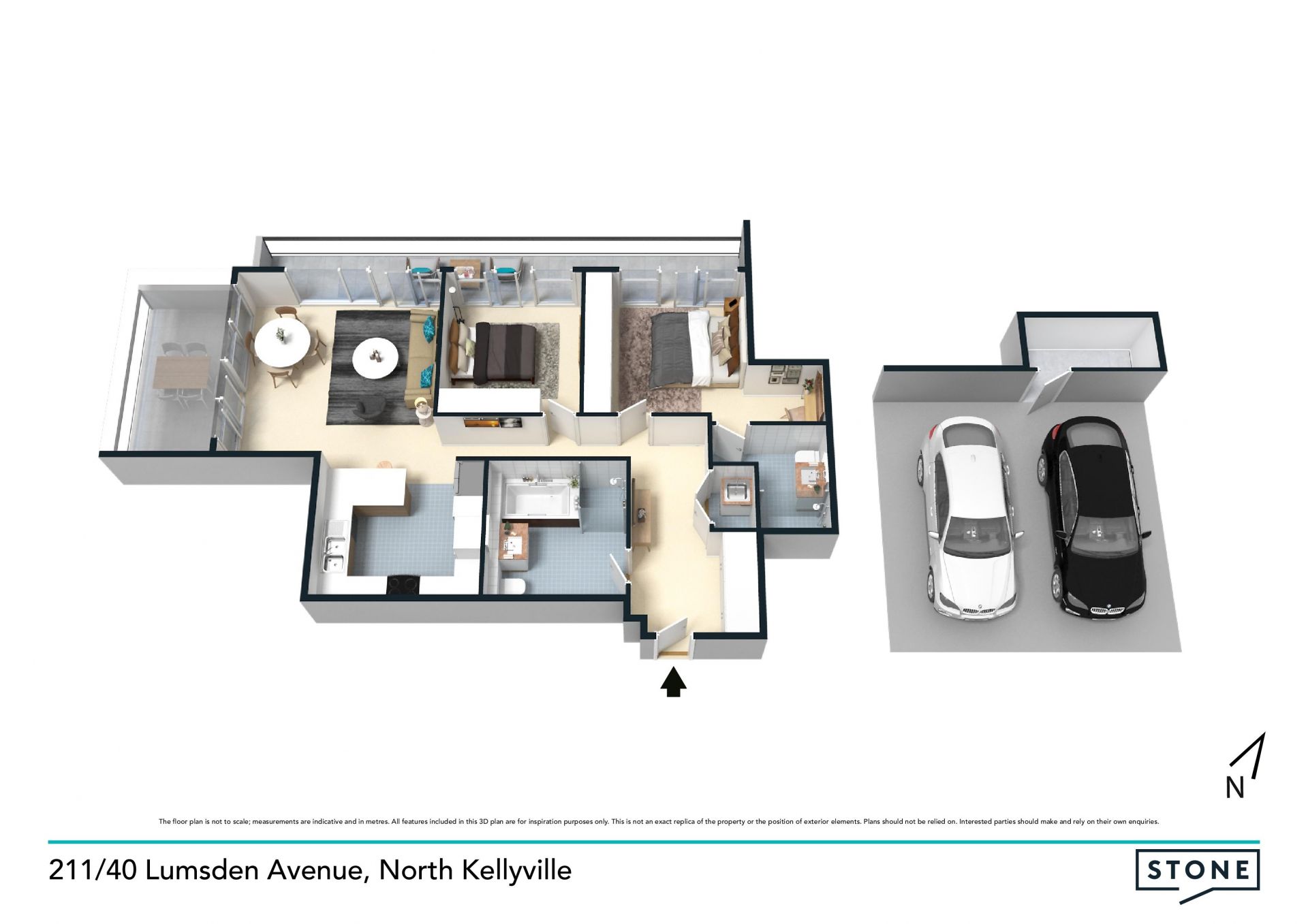 As new 2 bedroom apartment with views