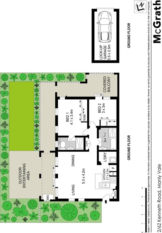Large courtyard with private garden