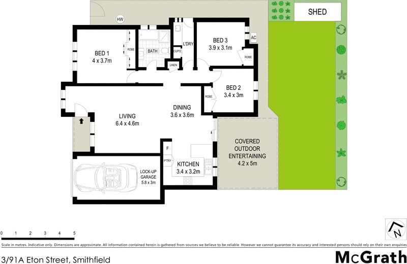 North facing single level home with modern updates