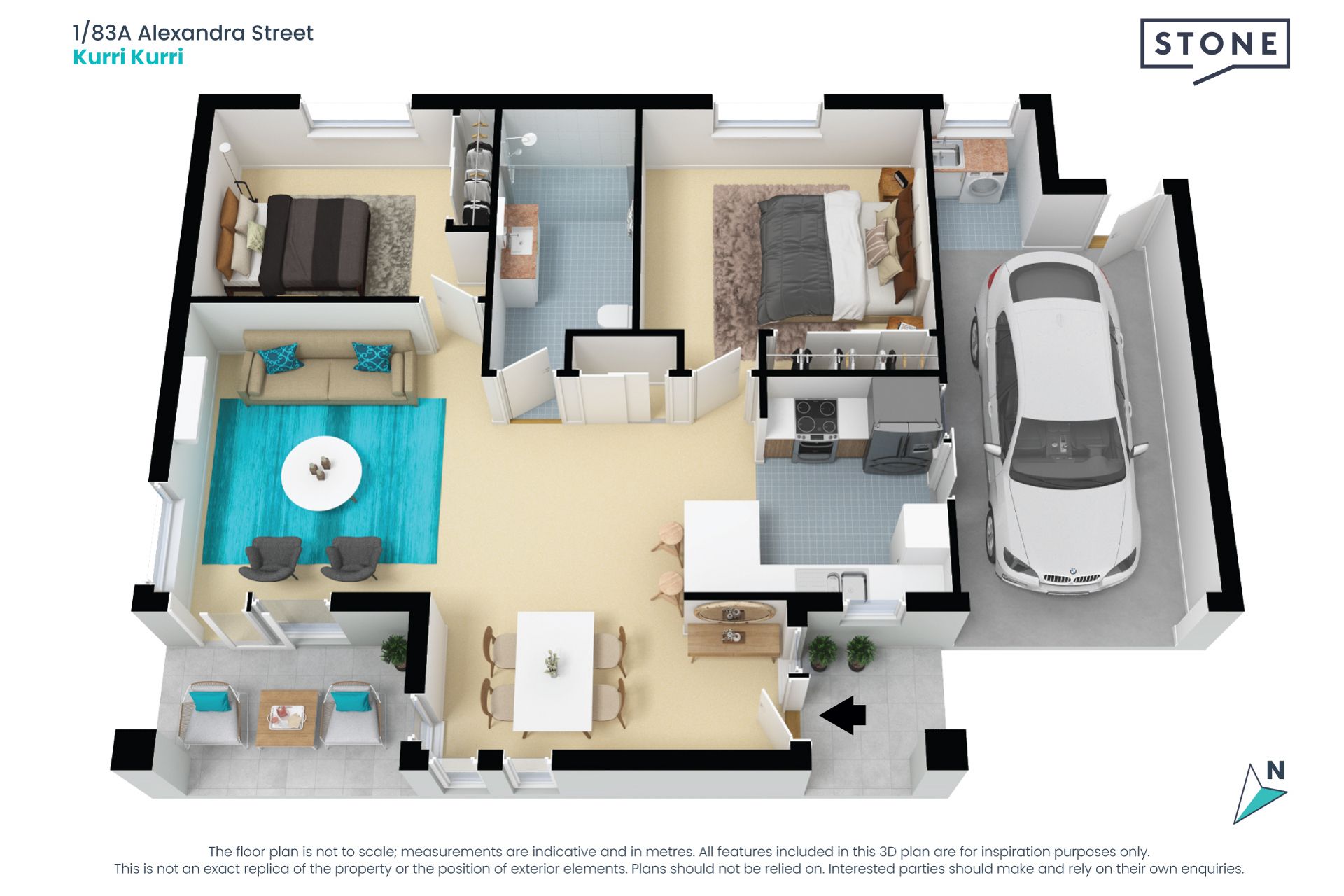 Contemporary two bedroom living
