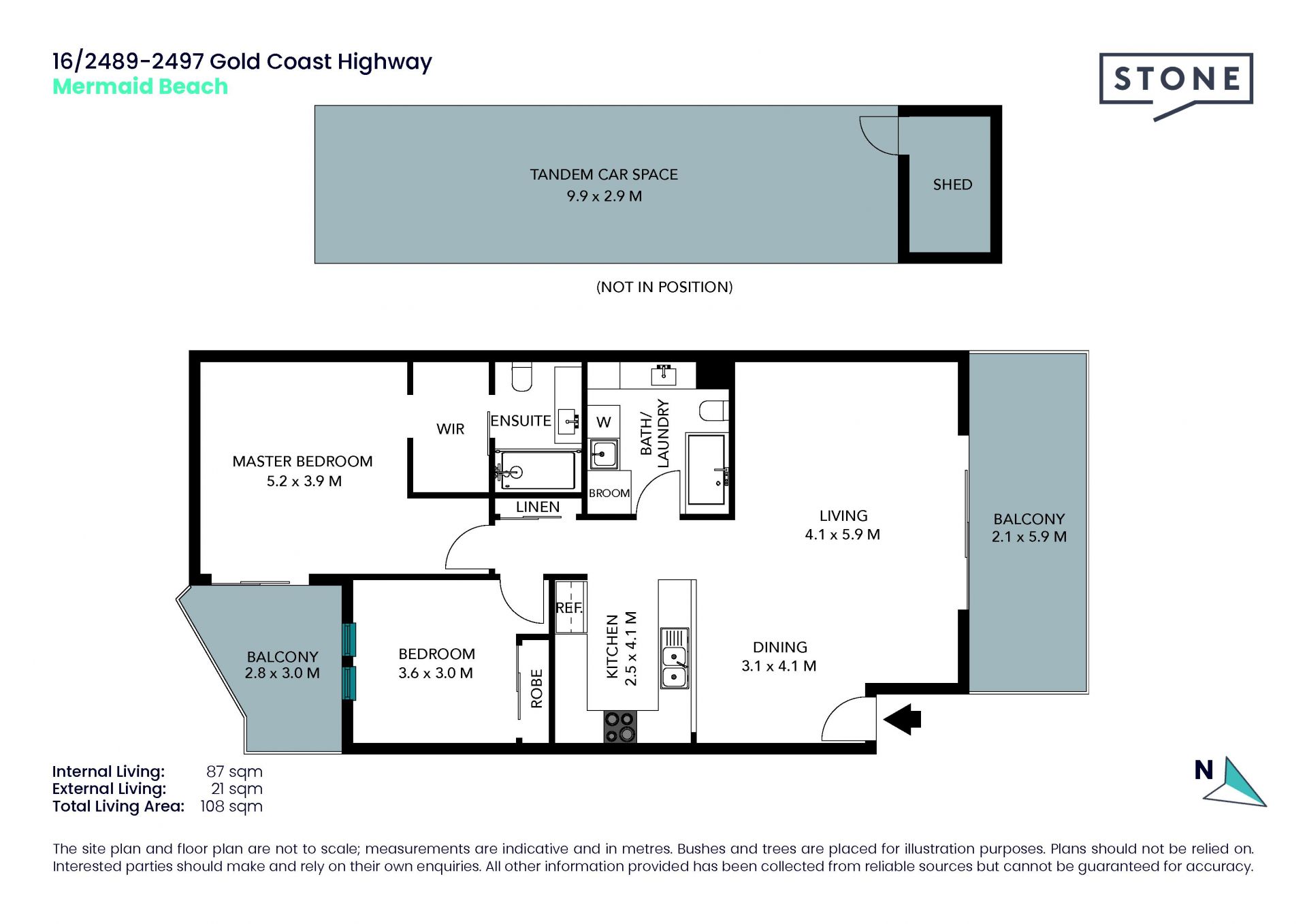 Spacious 2 bedroom unit in the heart of Mermaid Beach
