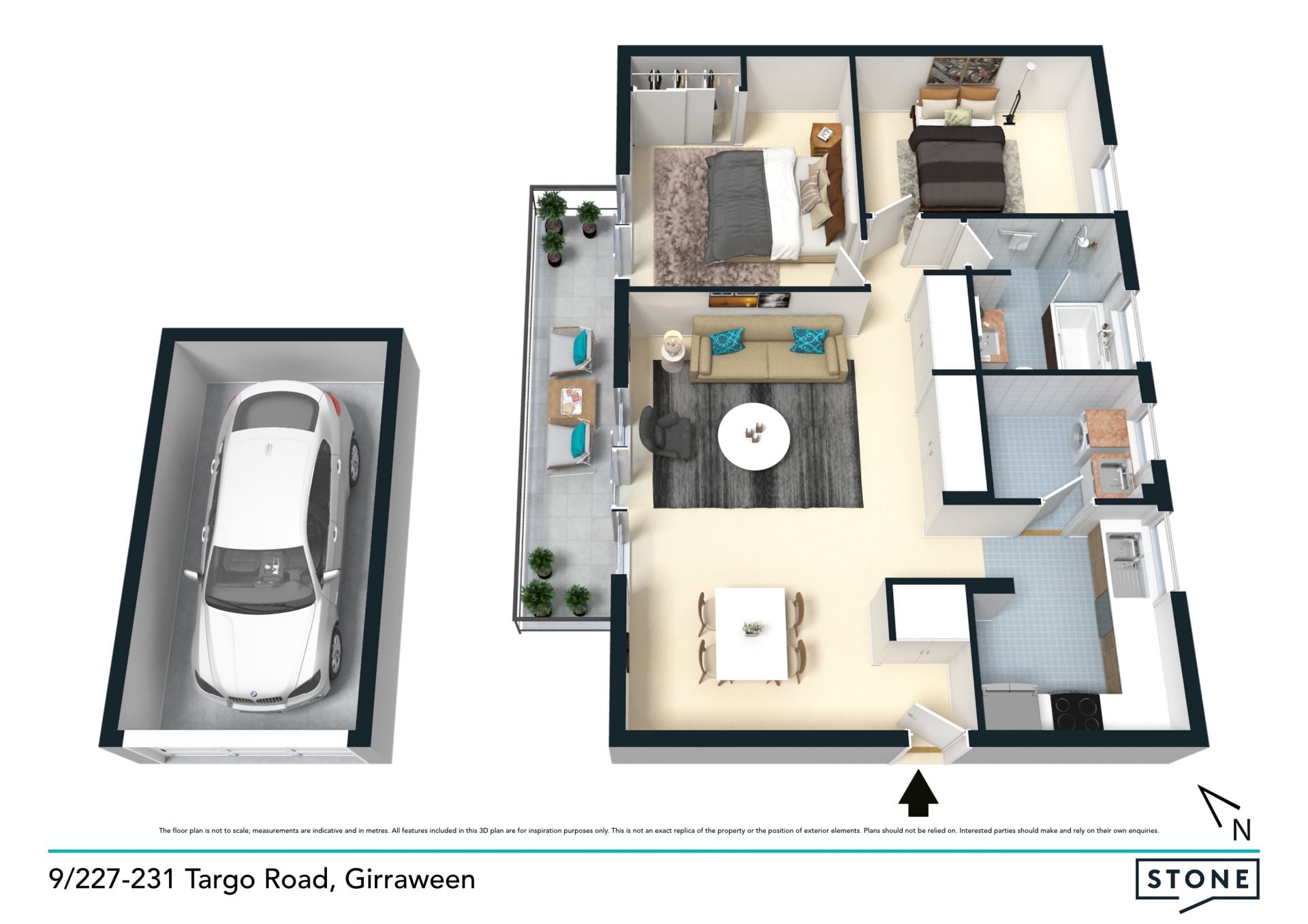 Modern apartment with top floor position.
